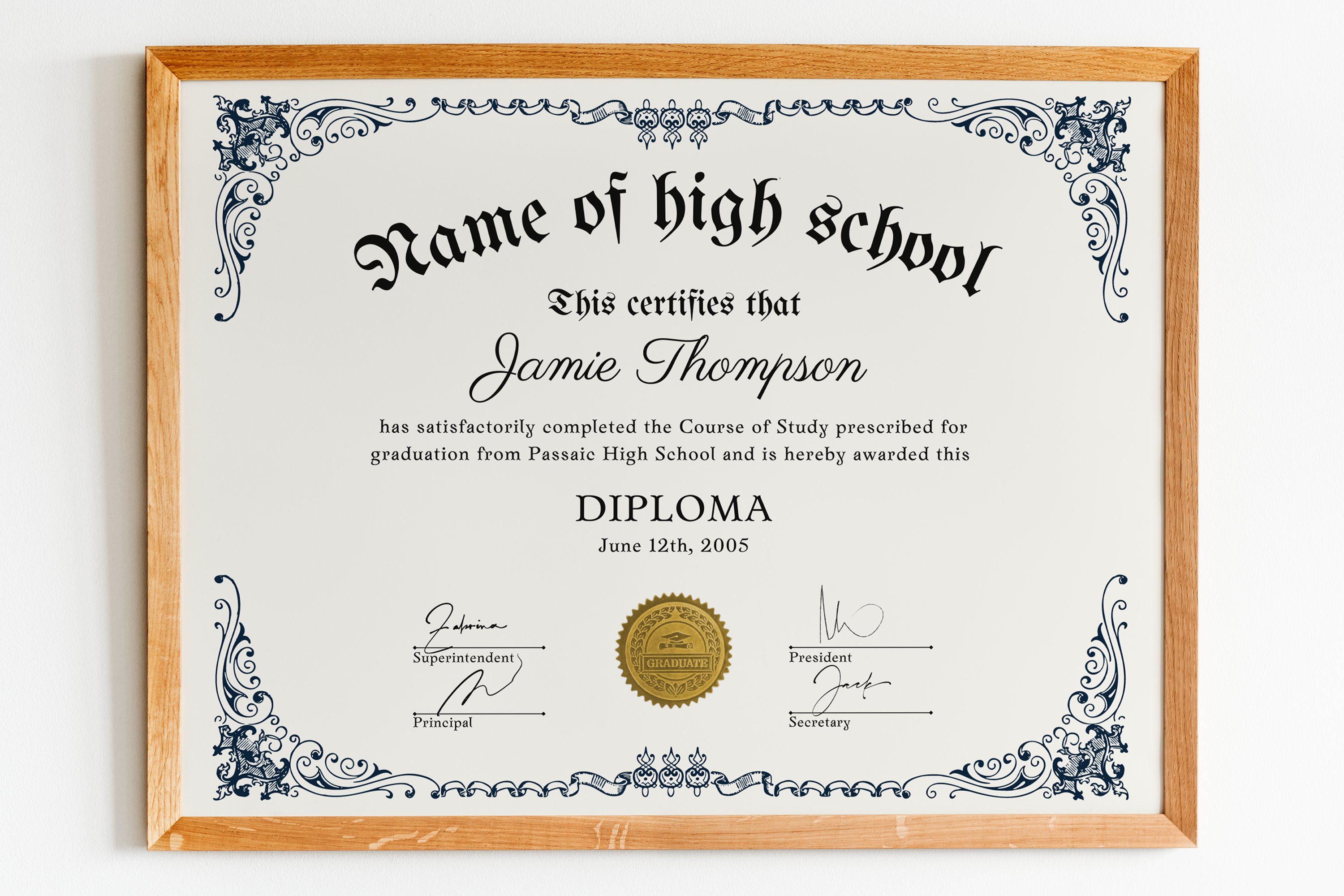 High School Certificate Designs High School Certificate Designs