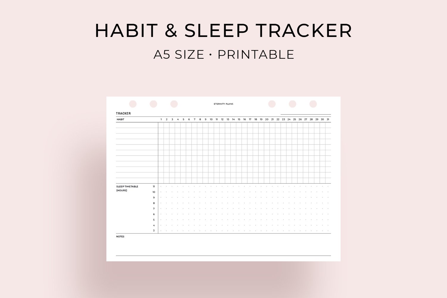 a5 habit tracker template