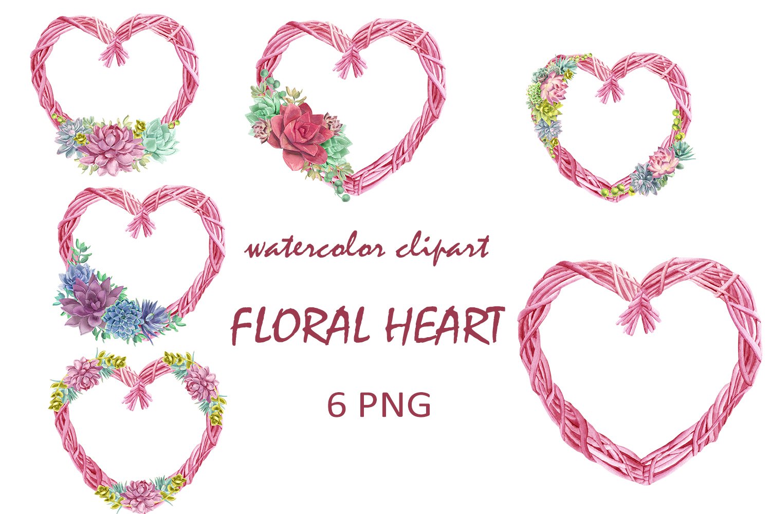 Flower Heart Wreath Clipart