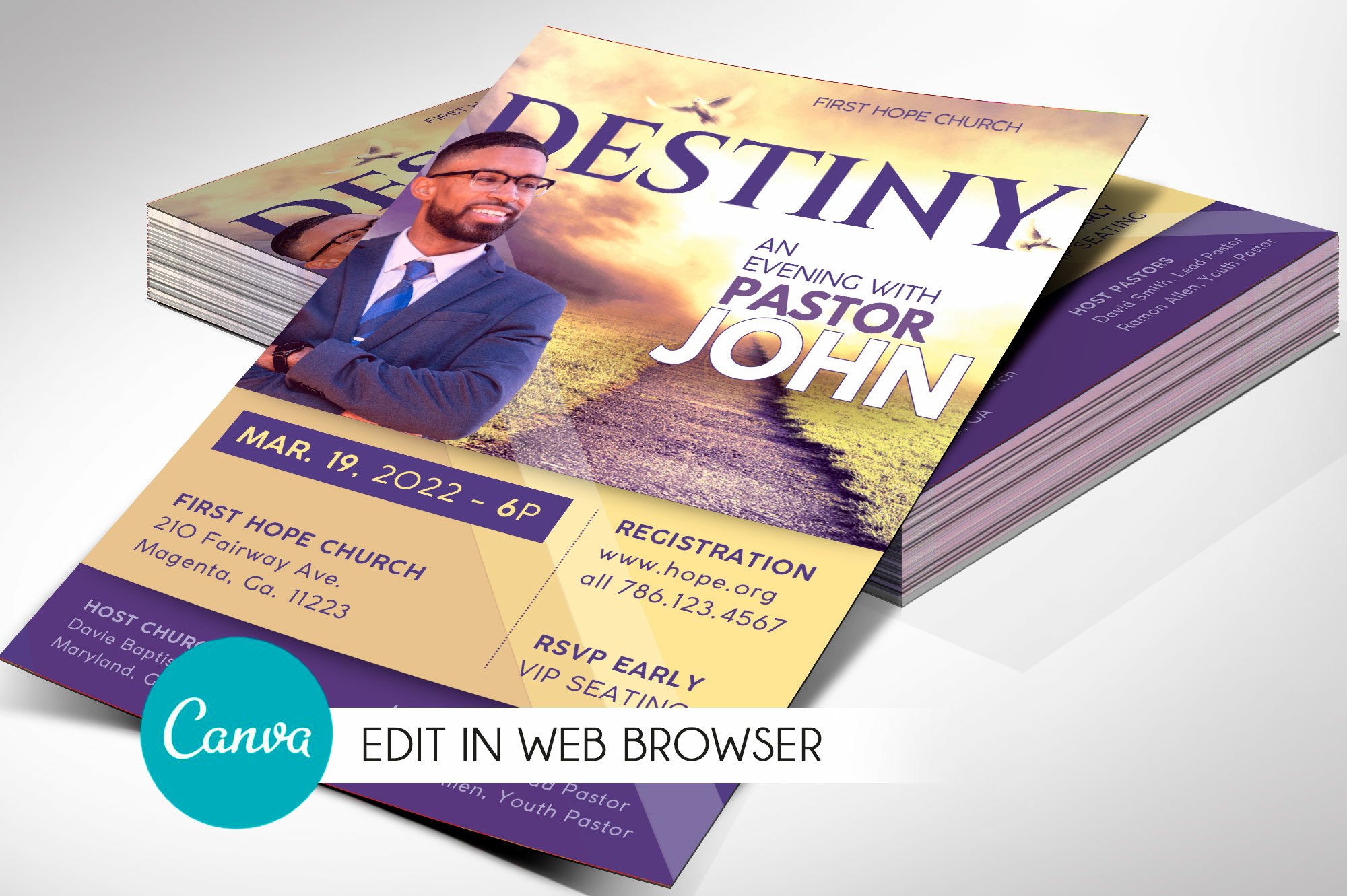 Church Conference Flyer Canva Template, image size:2000x1331
