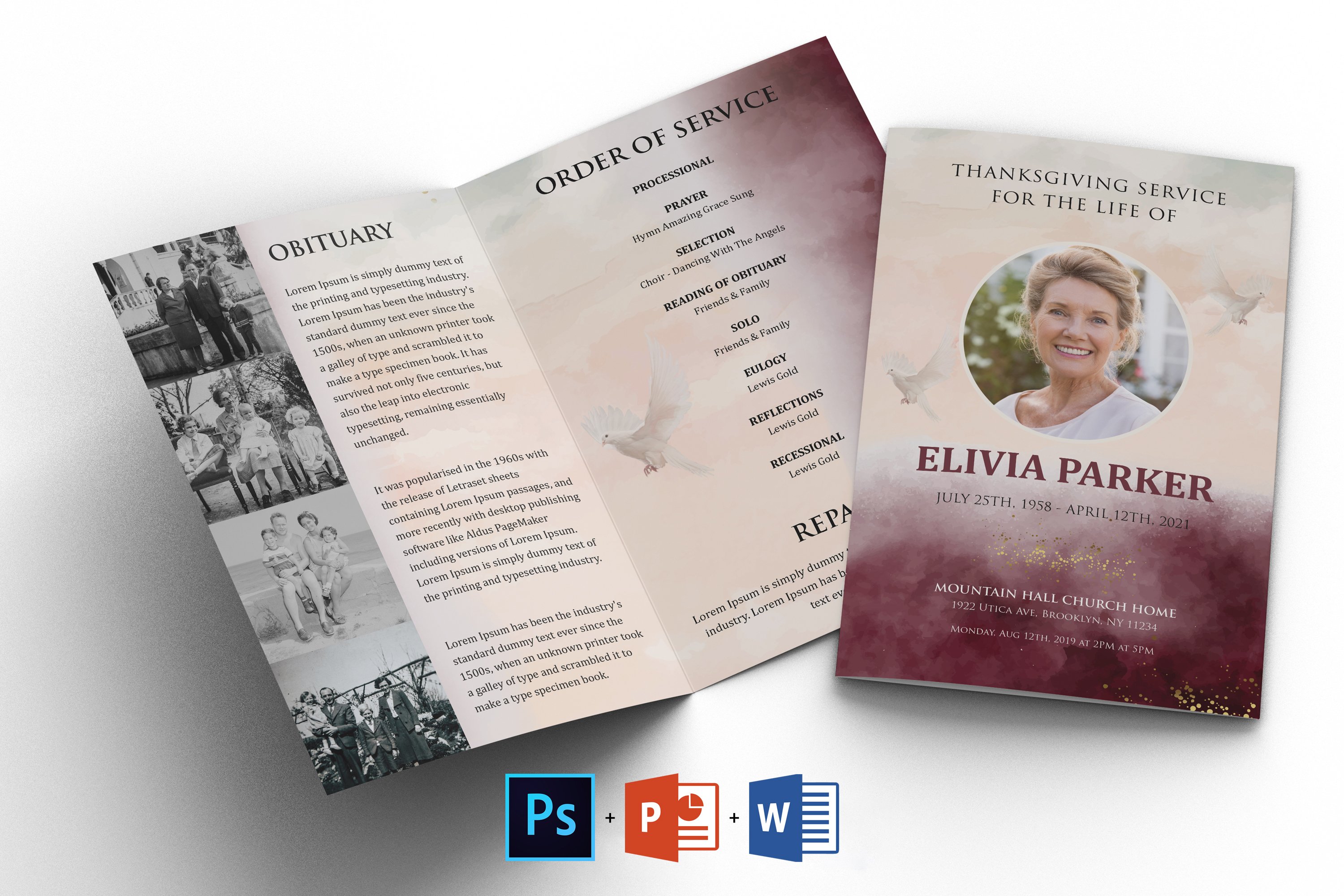 Free Obituary Program Template