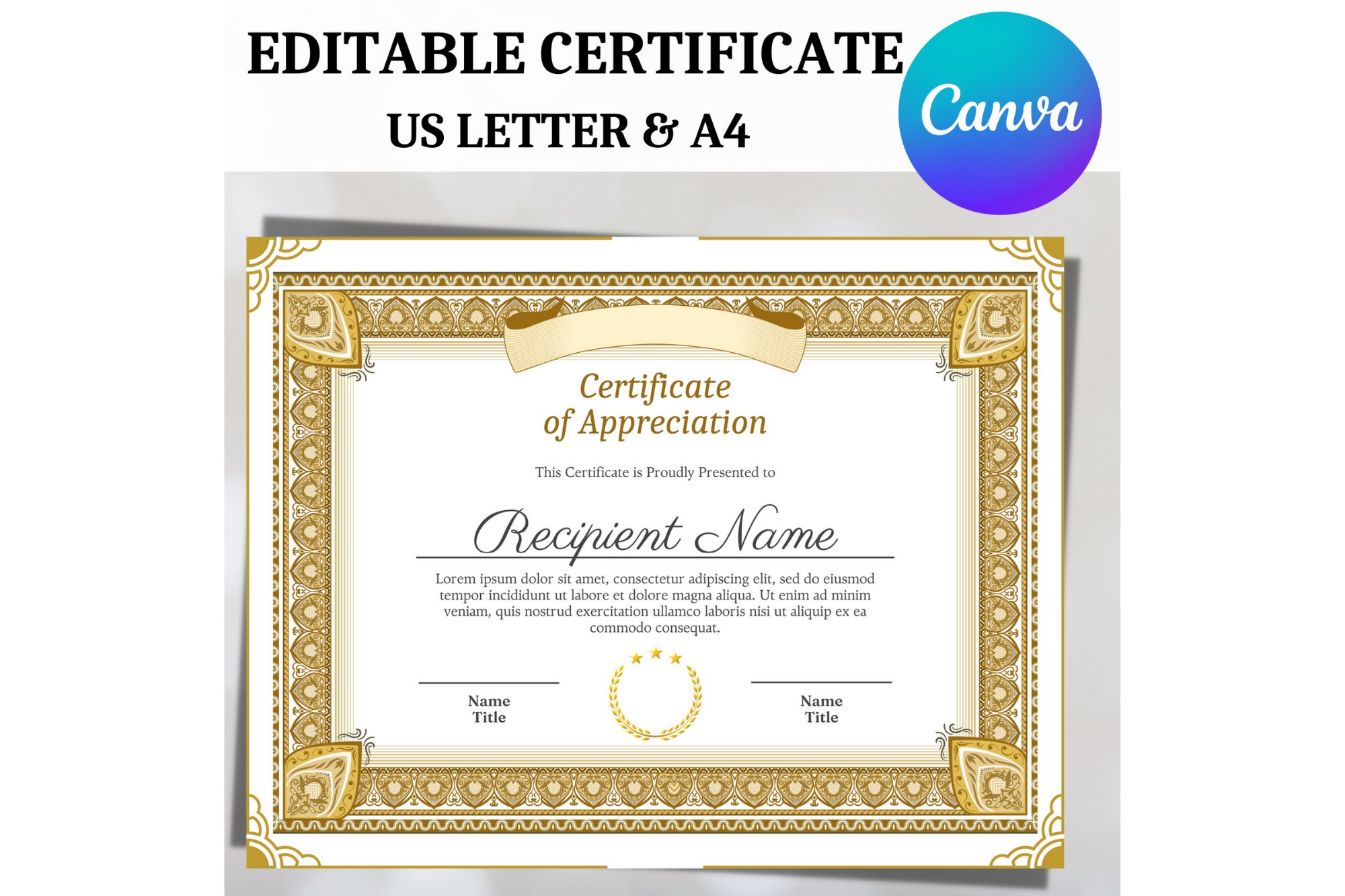 Editable Certificate Of Appreciation