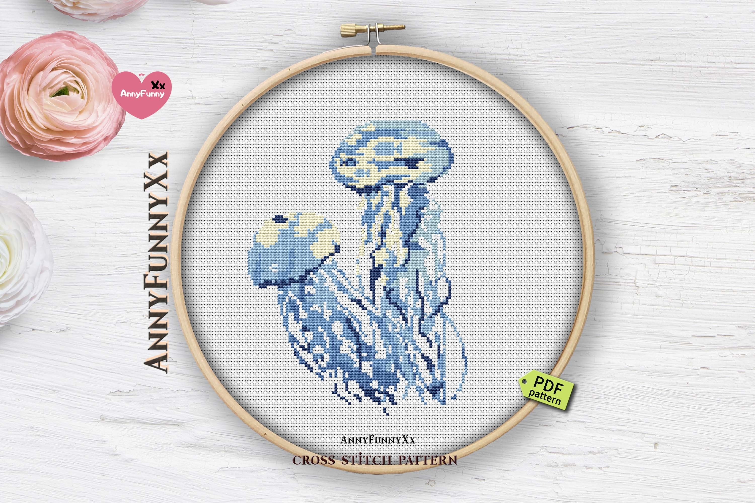 Jellyfish cross stitch pattern PDF, Nautical Xstitch (594972) Designs