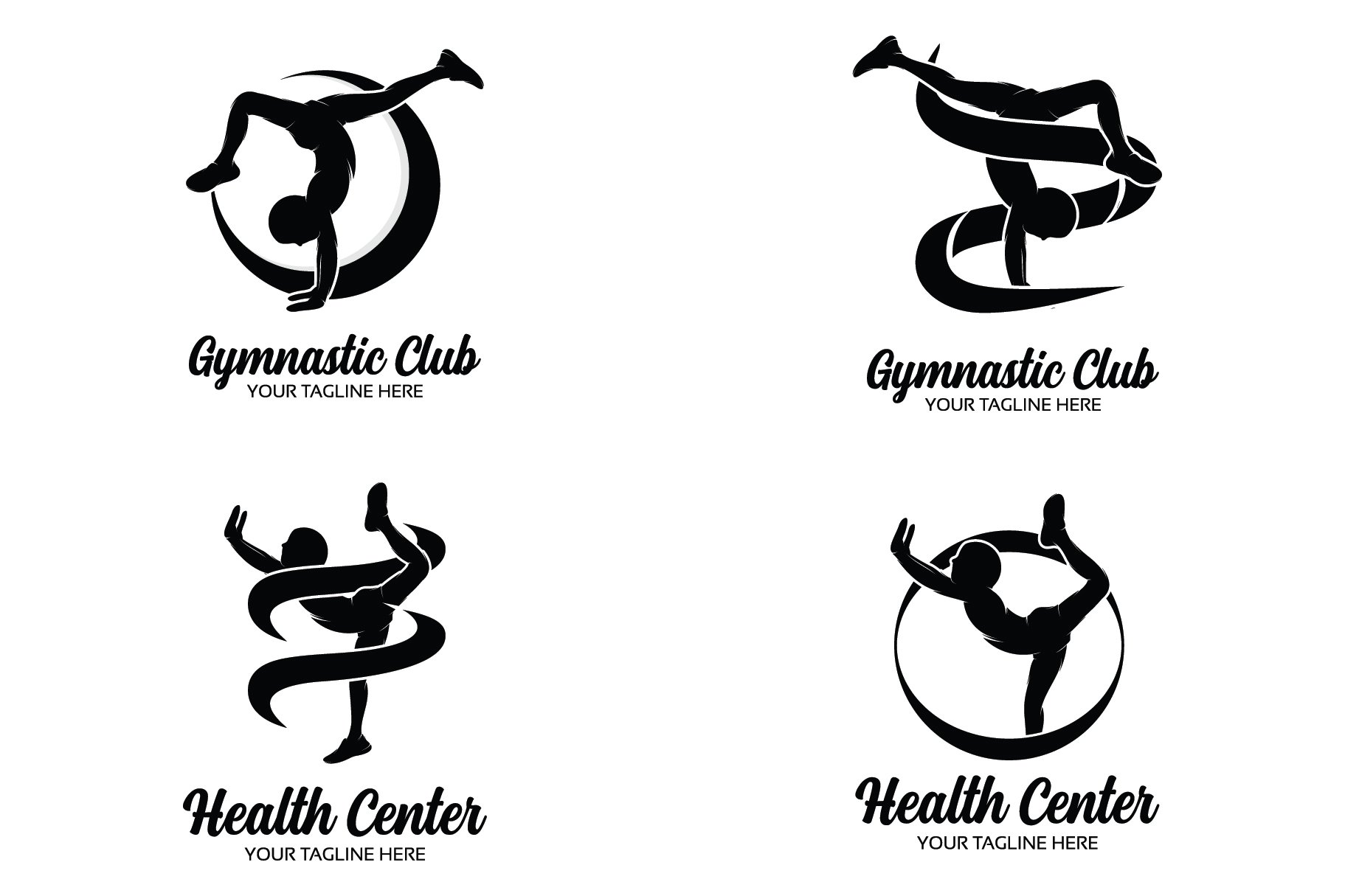 Set of gymnastics logo design templates (555039) Logos Design Bundles