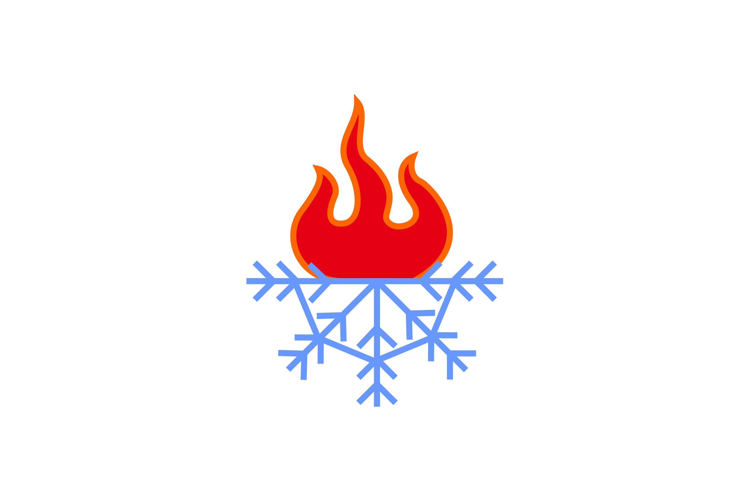 Hot and cold Heating Ventilation and Air Conditioning HVAC