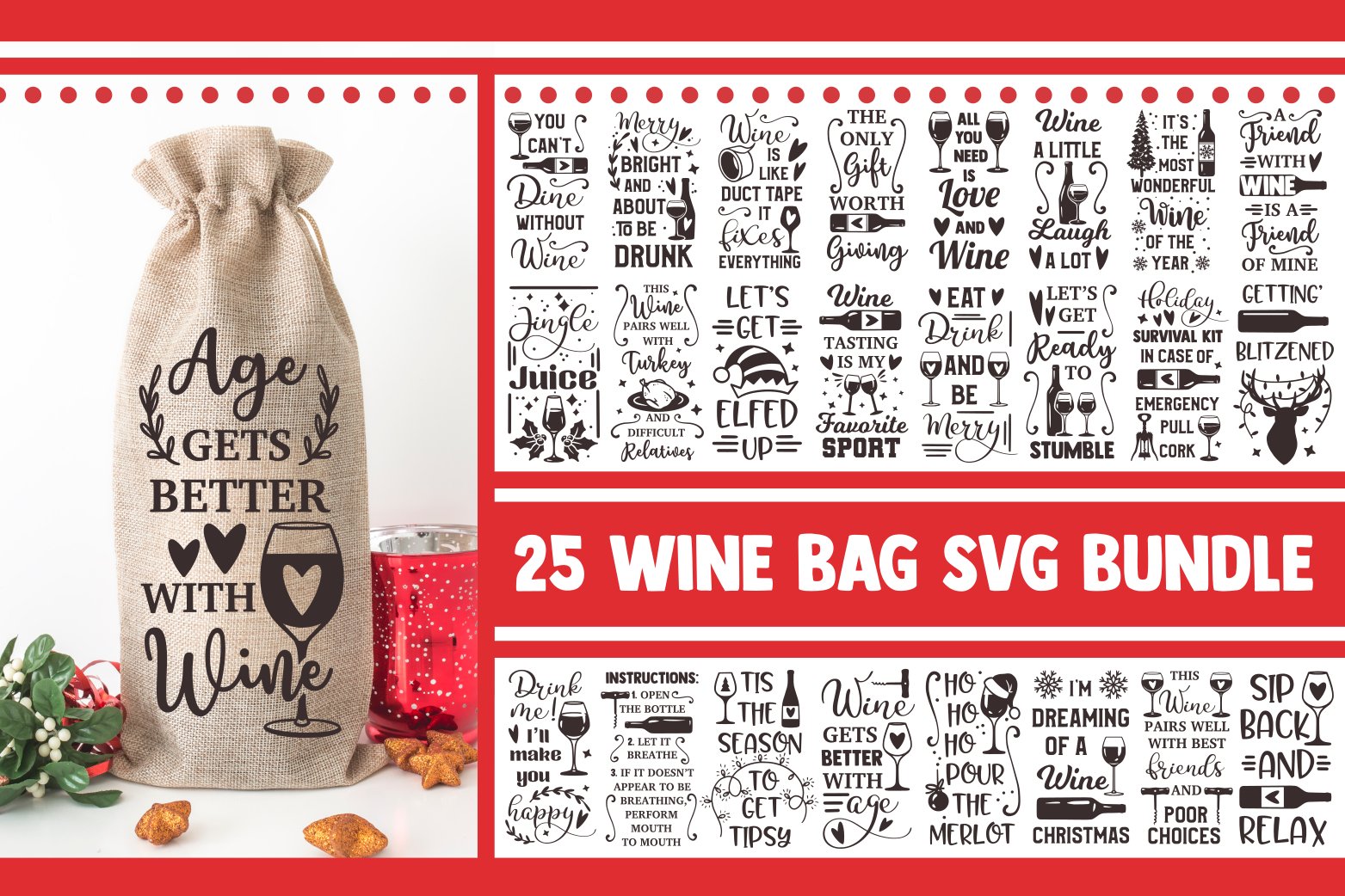 Wine bag SVG Bundle, wine svg, svg designs, wine glass svg (925161