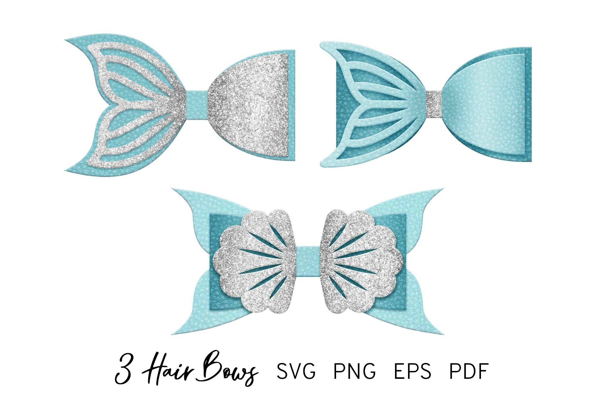 Mermaid Bow Svg, Mermaid Tail Svg, Bow Template SVG