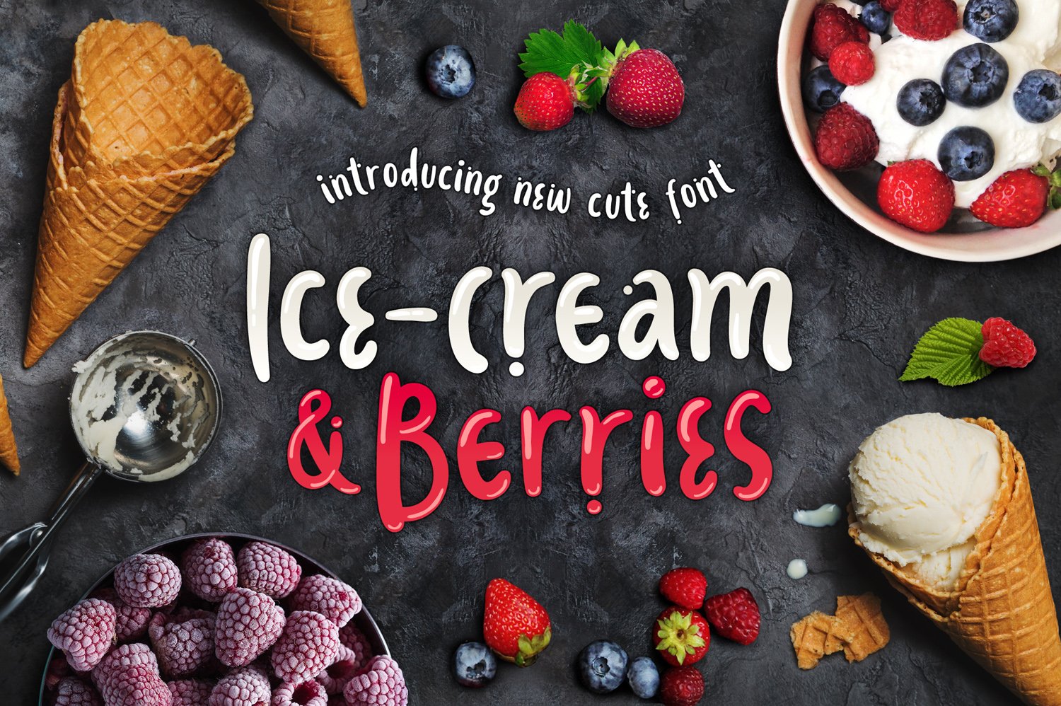 Icecream & Berries Font (32382) Handwritten Font Bundles