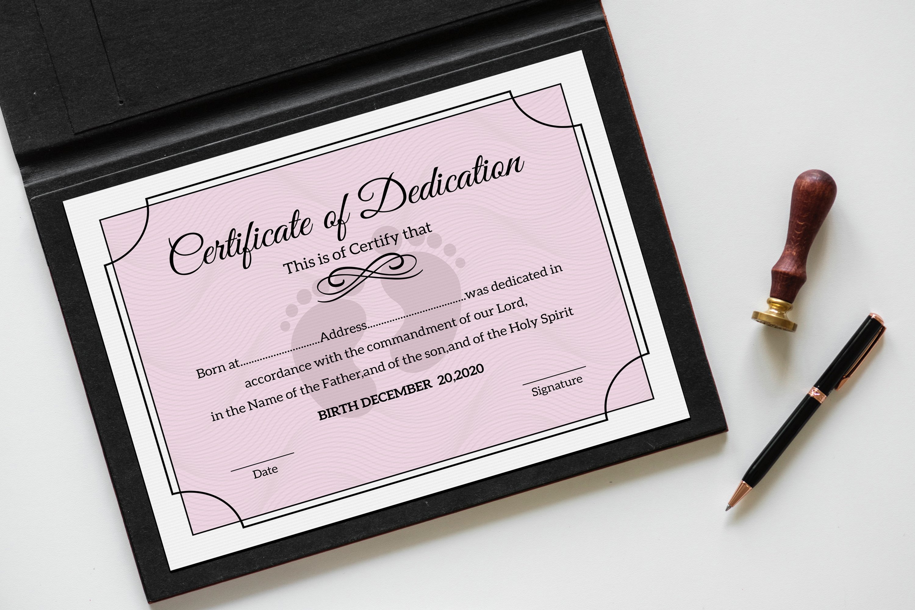 Baby Dedication Certificate (20)  Flyers  Design Bundles Pertaining To Baby Dedication Certificate Template