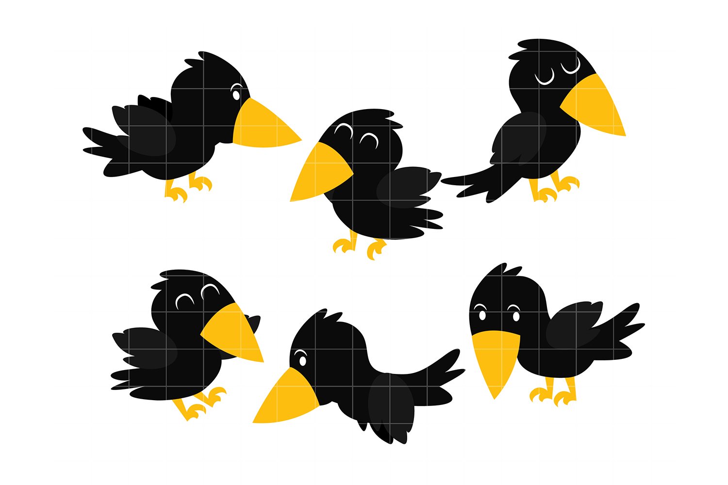 Cute Crow Collection 1114705 Illustrations Design Bundles cute-crow-collection-1114705-illustrations-design-bundles