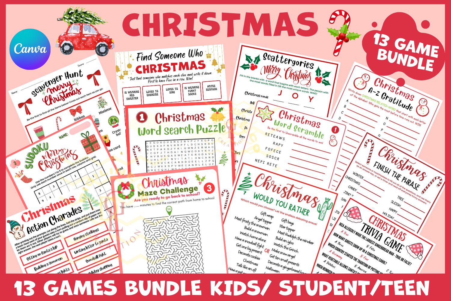 christmas-game-activity-bundle-coloring-pages-maze-puzzle for Christmas Find Someone Who Game Free Printable Christmas game activity BUNDLE coloring pages maze puzzle for Christmas Find Someone Who Game Free Printable
