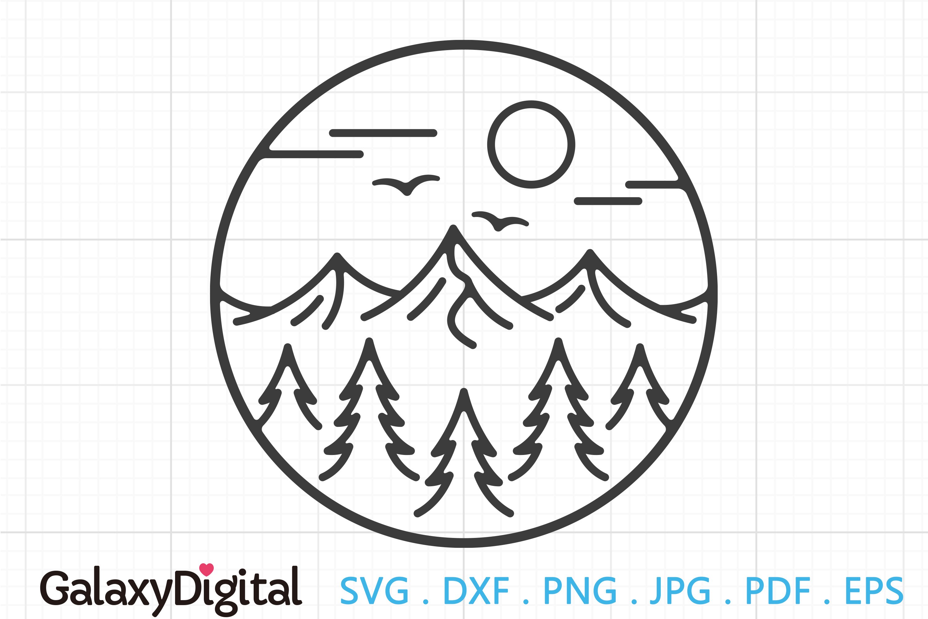 Mountain and Forest SVG, Outdoor Scenes SVG
