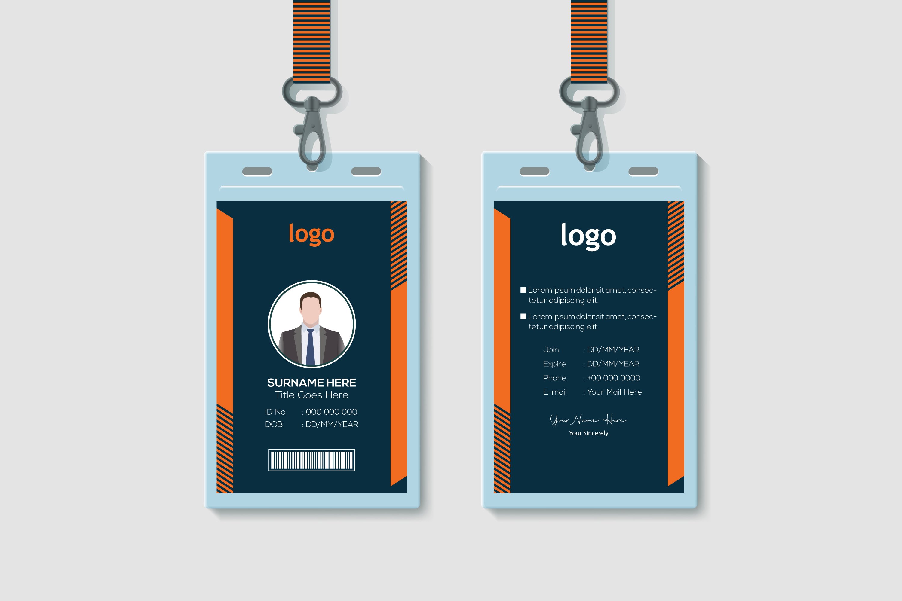 ID Card Design Vector Illustration (1724672) | Customizable Templates |  Design Bundles