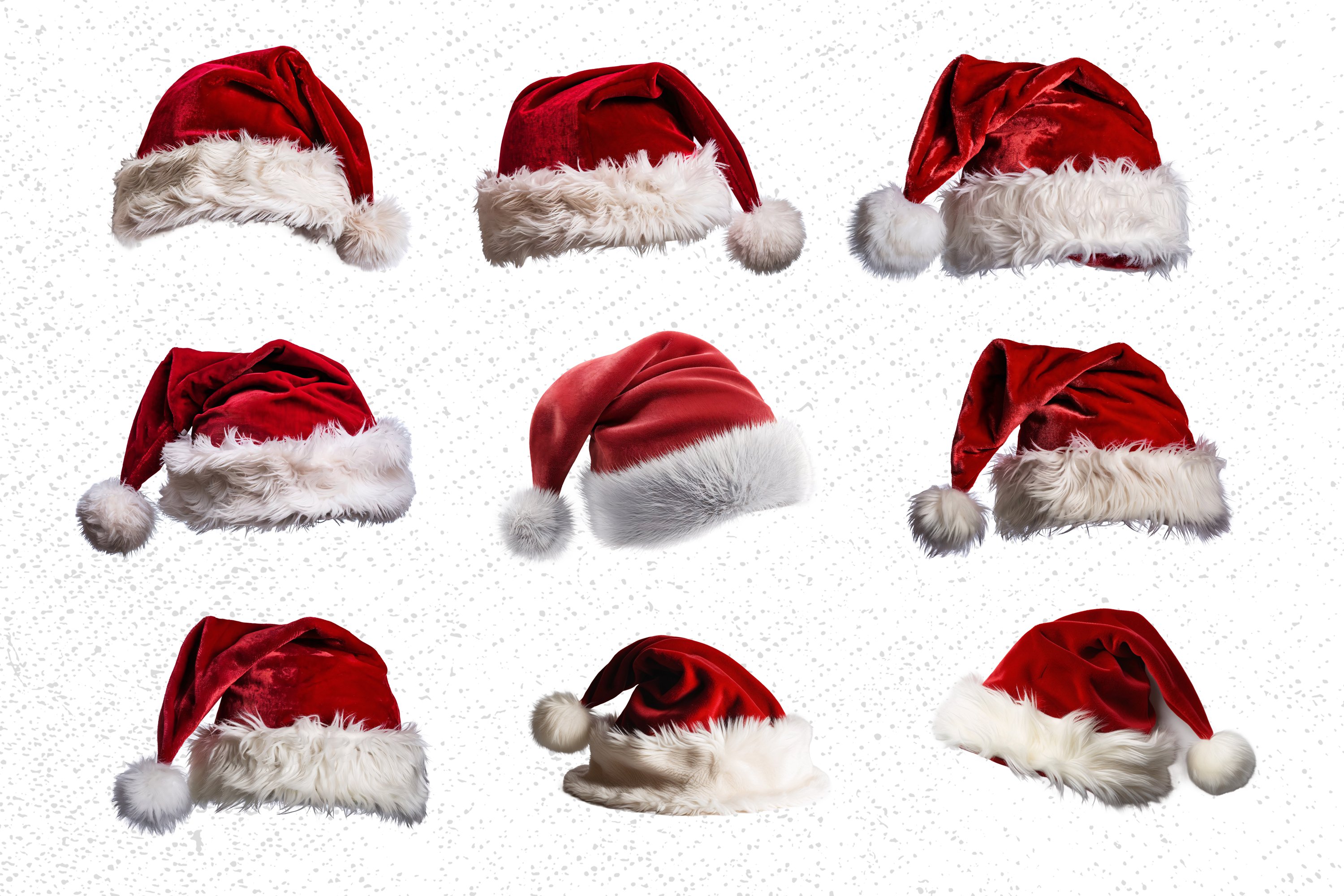 Santa Hats Wallpaper Christmas Hat PNG, Santa Hat Bundle, Holiday