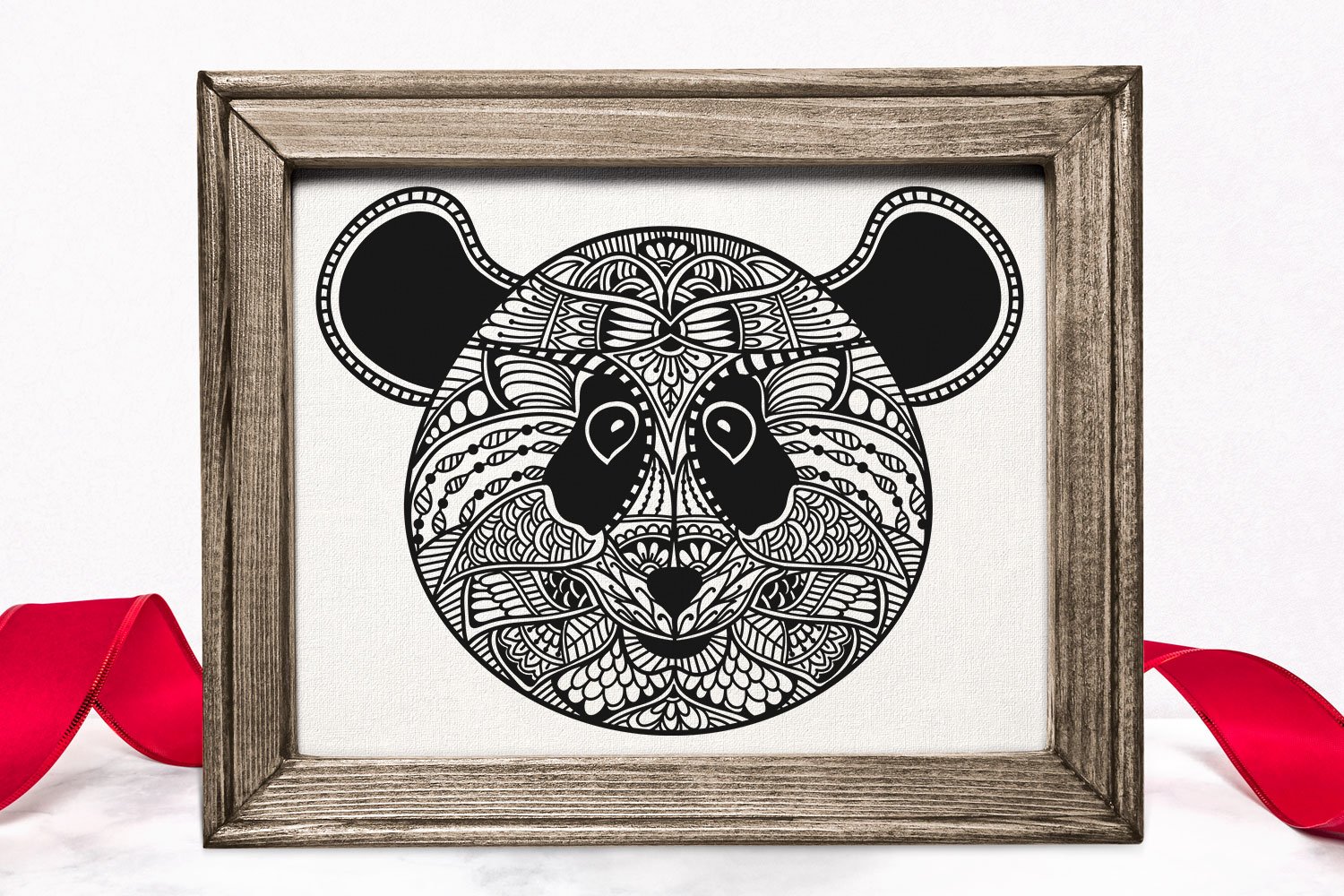 Zentangle Panda Head SVG - Doodle Art Panda