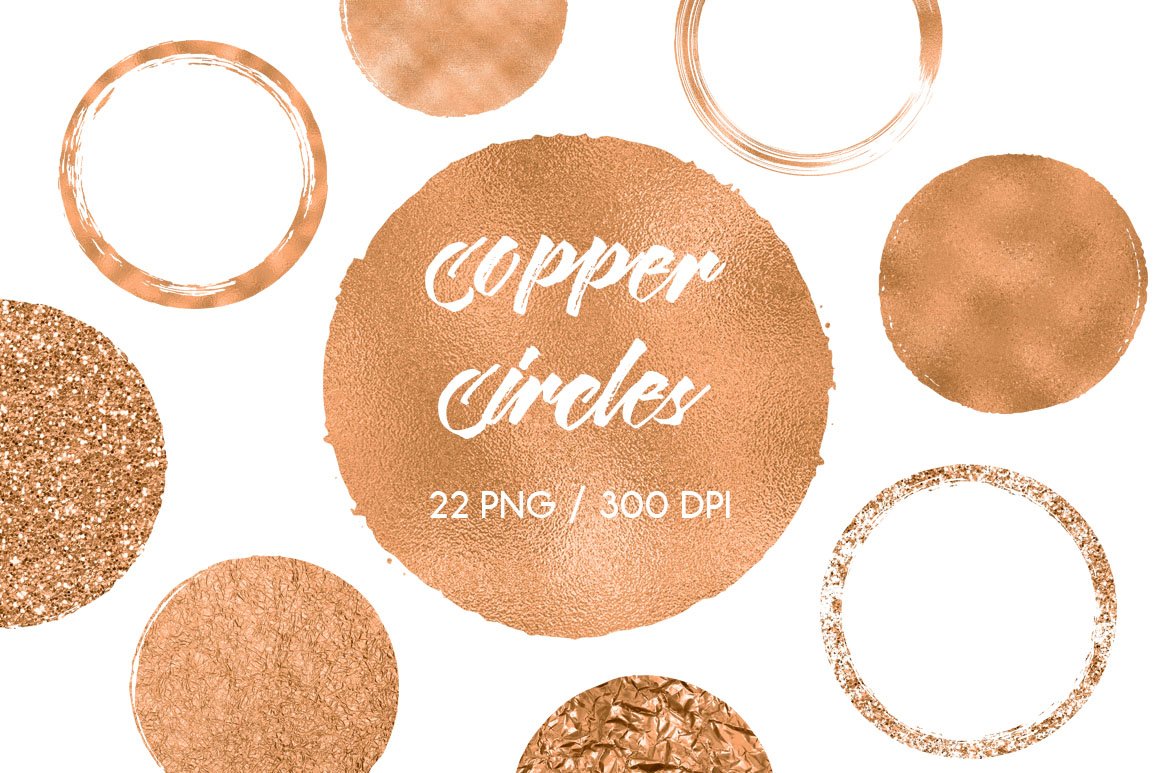 Copper Circles Clip Art (70761) | Illustrations | Design Bundles