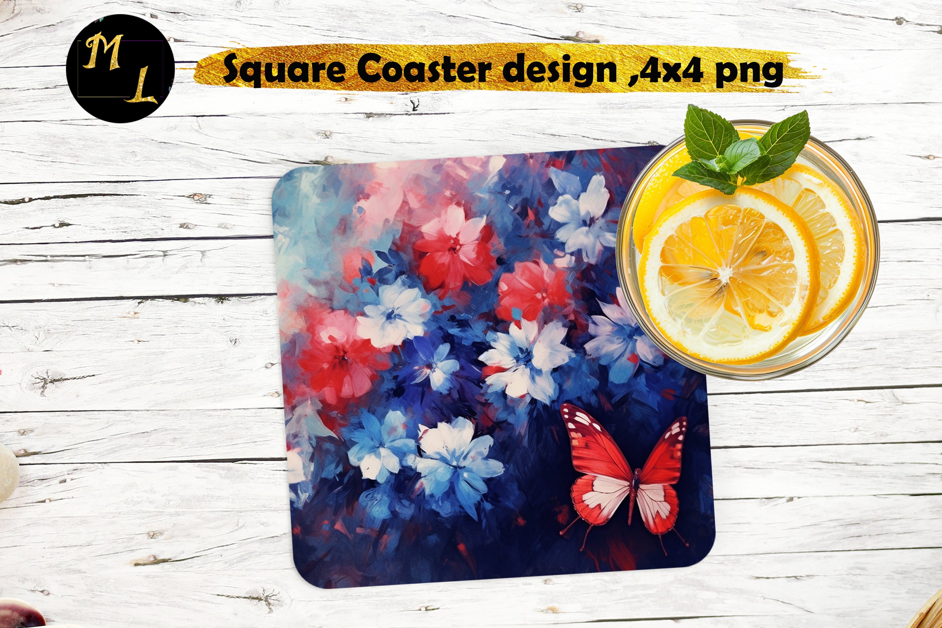 American Flag Coaster,Patriotic Square Coaster (3910699)