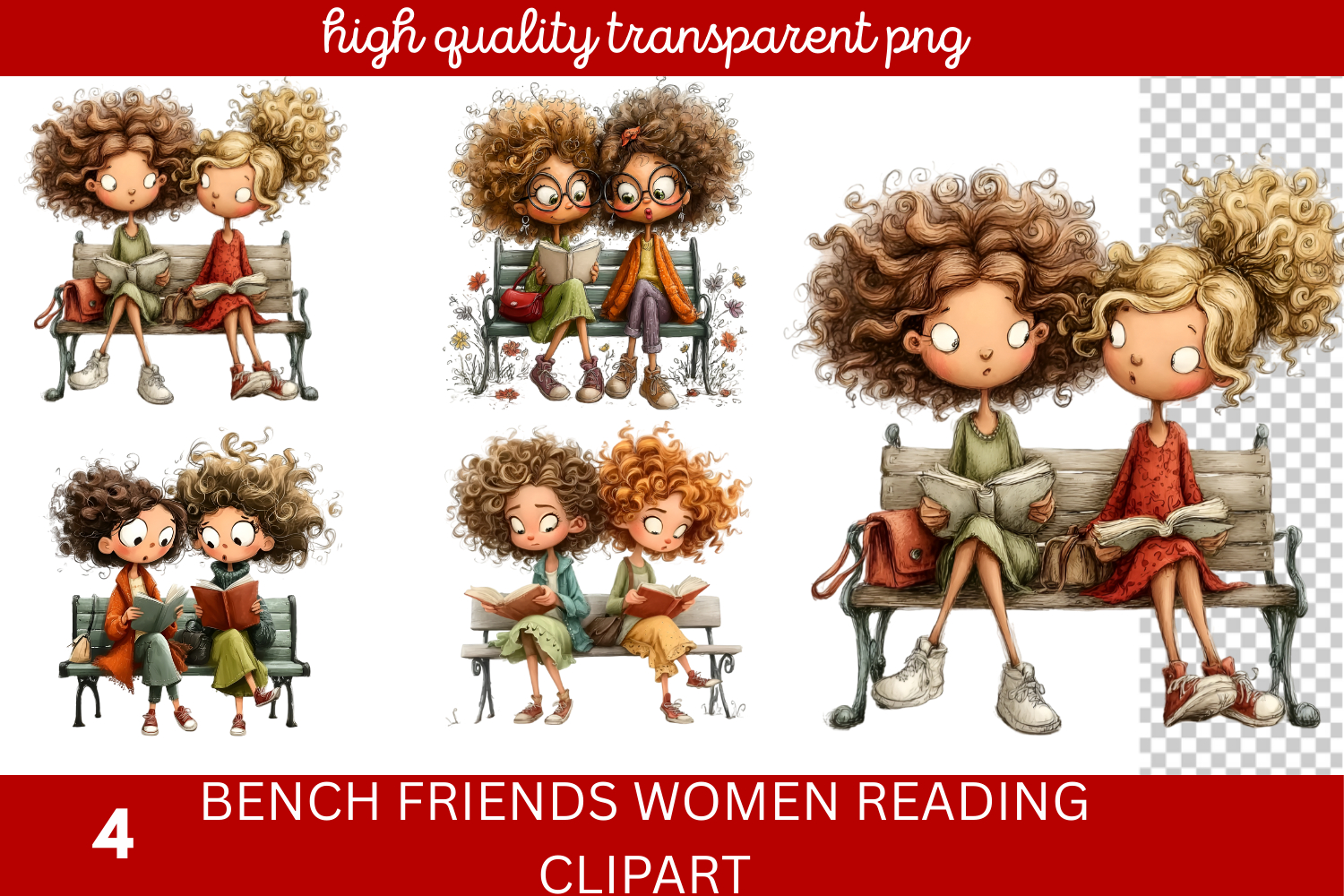 Reading With Friends Clipart