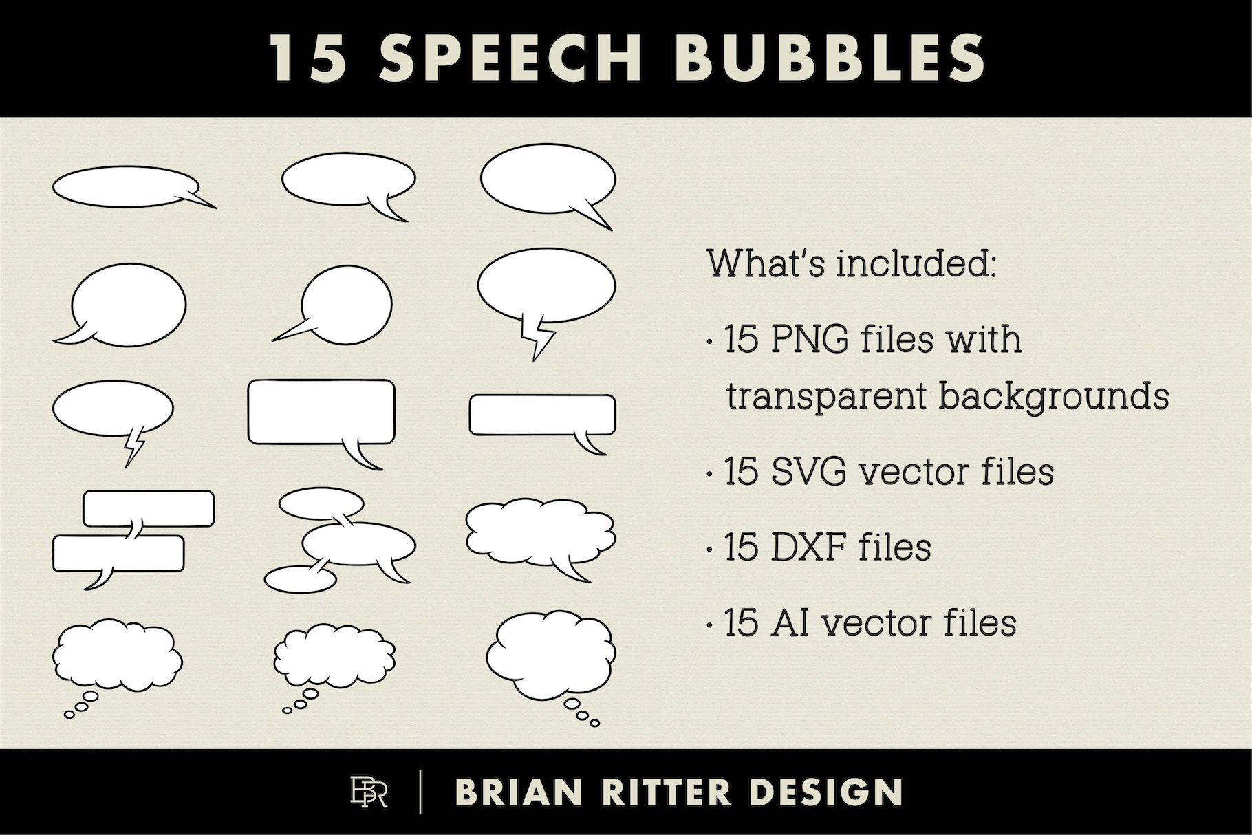 15 Speech Bubbles, image size:1820x1214
