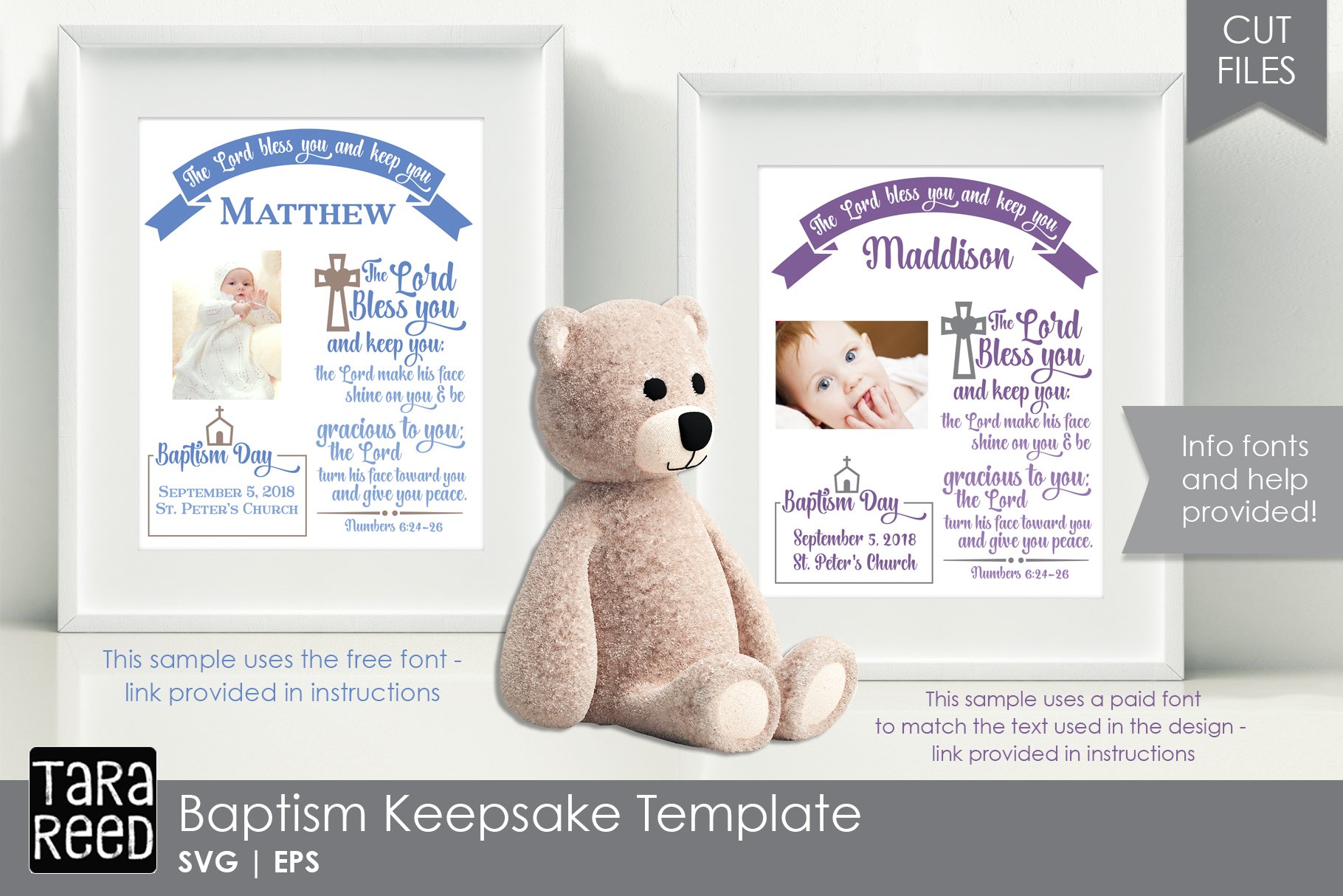 Baptism Keepsake Template (126649) Cut Files Design Bundles