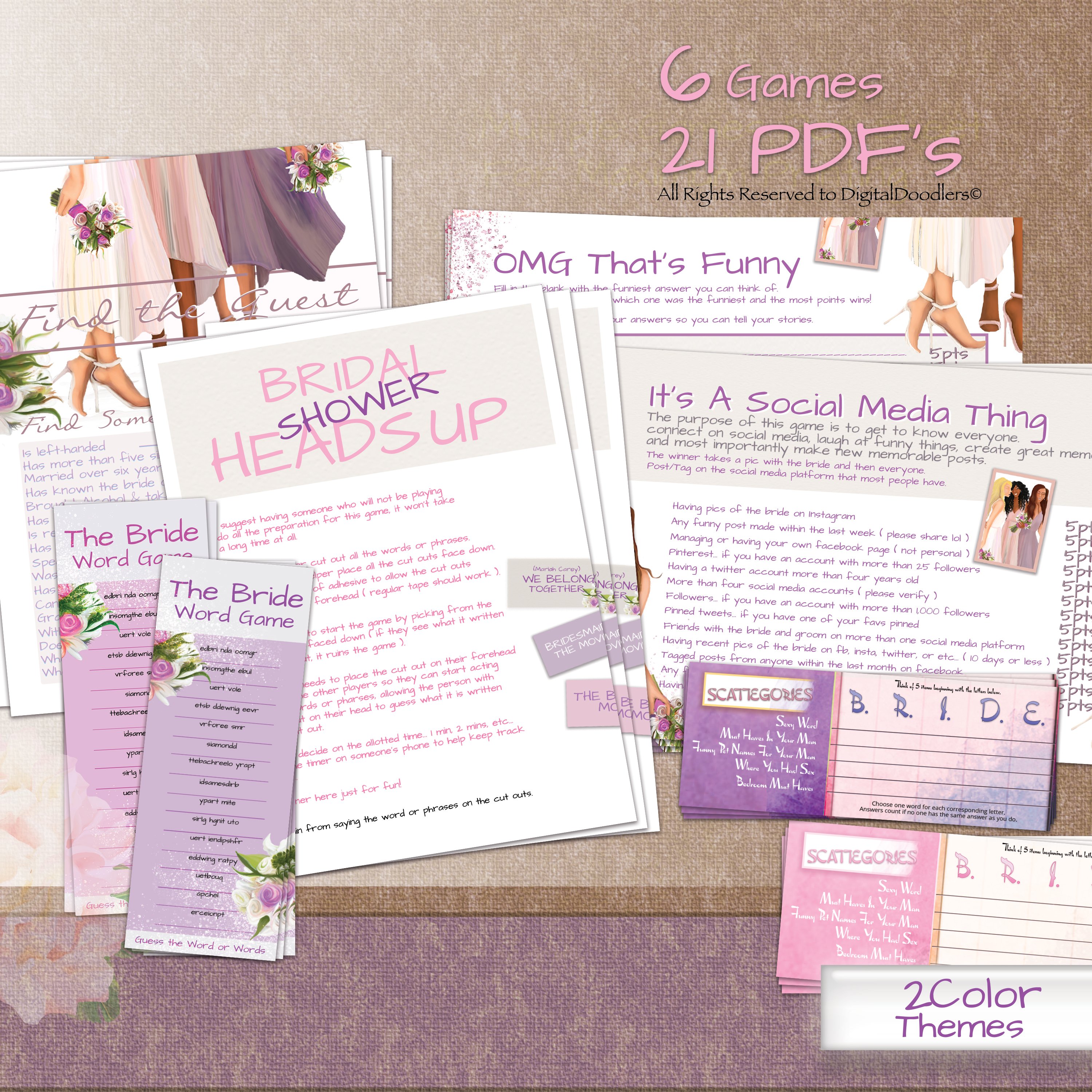 Bridal Shower Printable Package (49801) | Card Making | Design Bundles