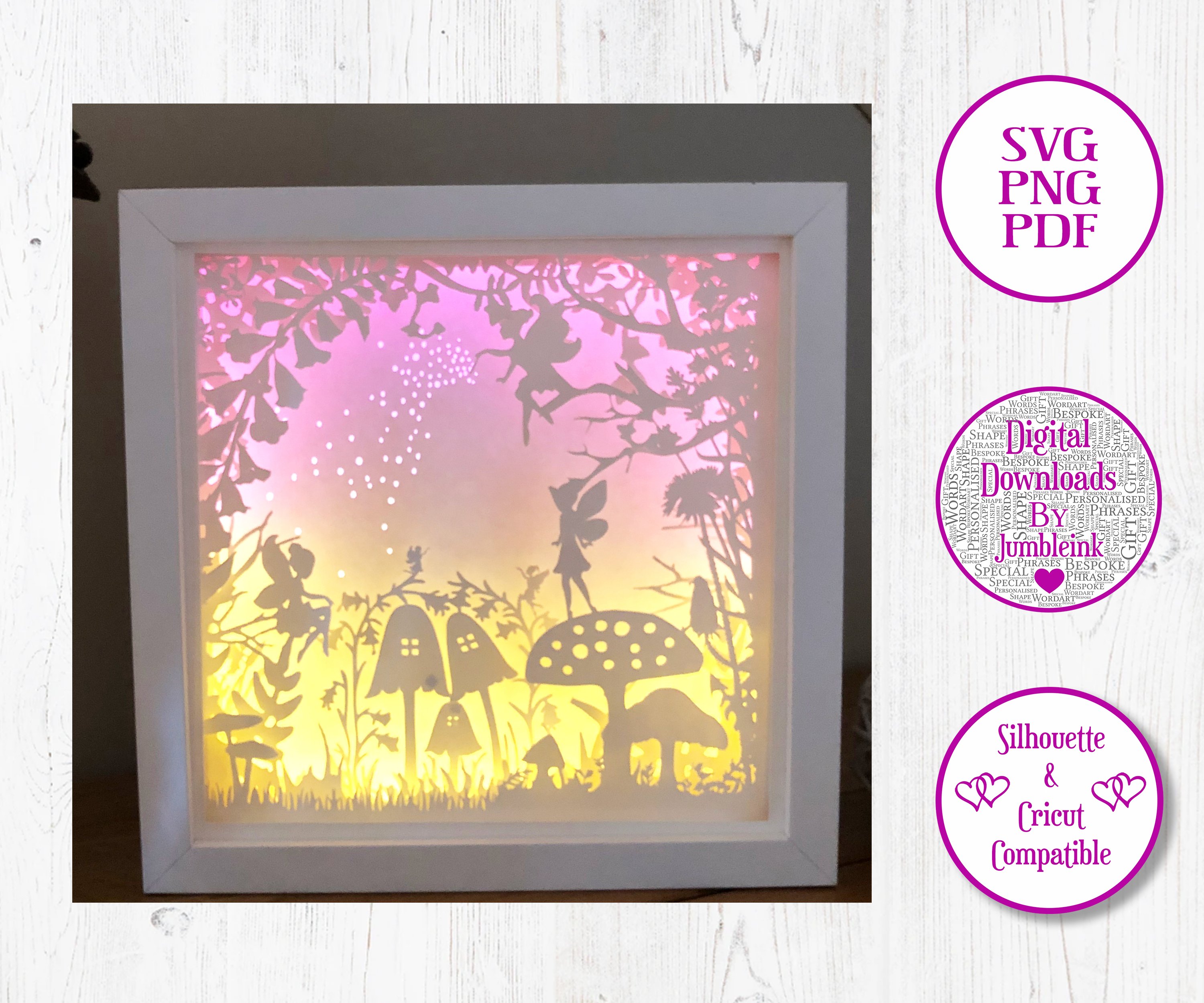 Fairy Garden - 3D Paper Cut Template Light Box (784514) | Cut Files ...