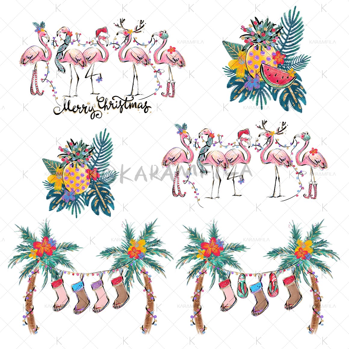 Tropical Christmas Clipart 847953 Patterns Design Bundles Parulsart zardozi work