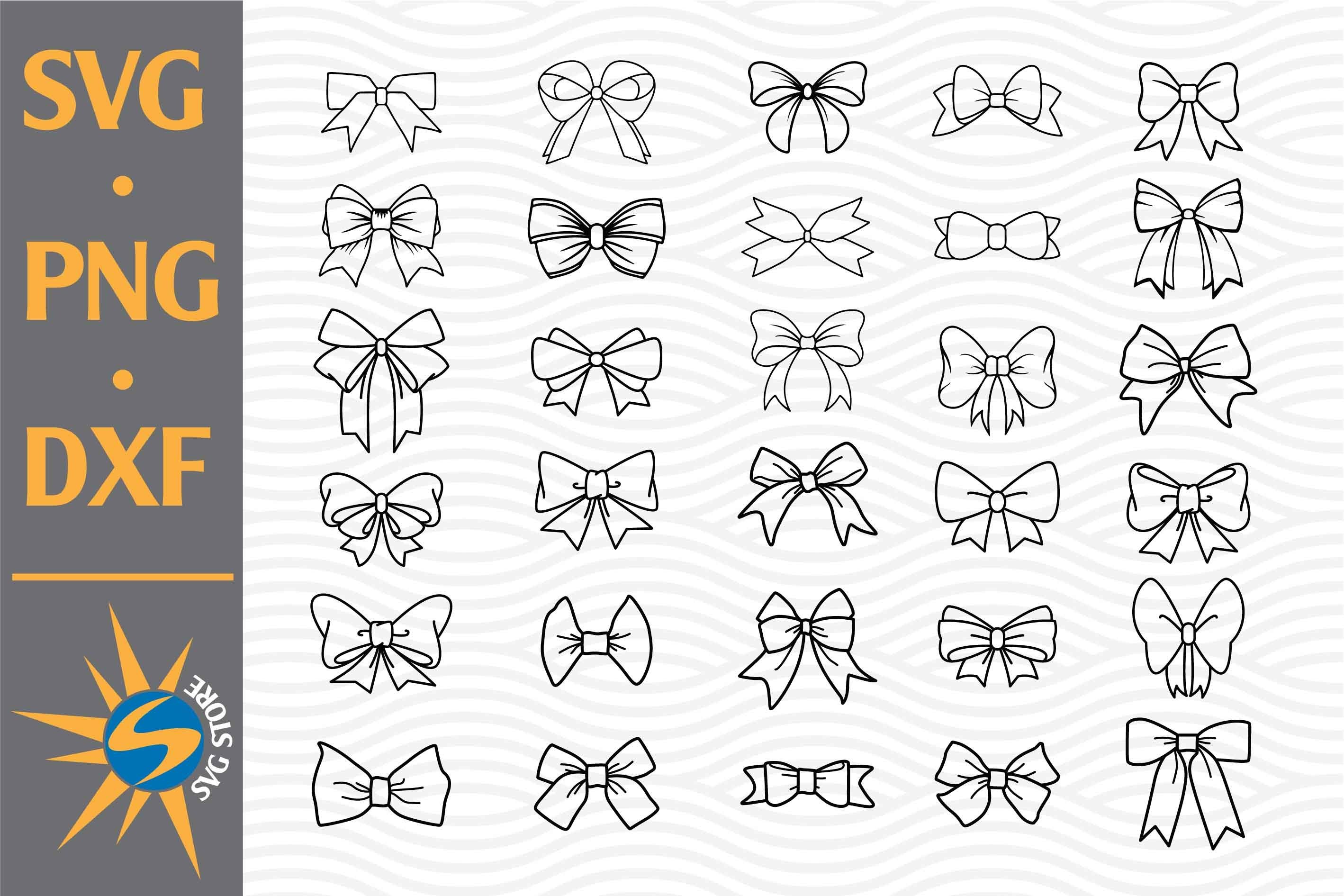 Bow Outline SVG, PNG, DXF Digital Files Include (761972) Cut Files