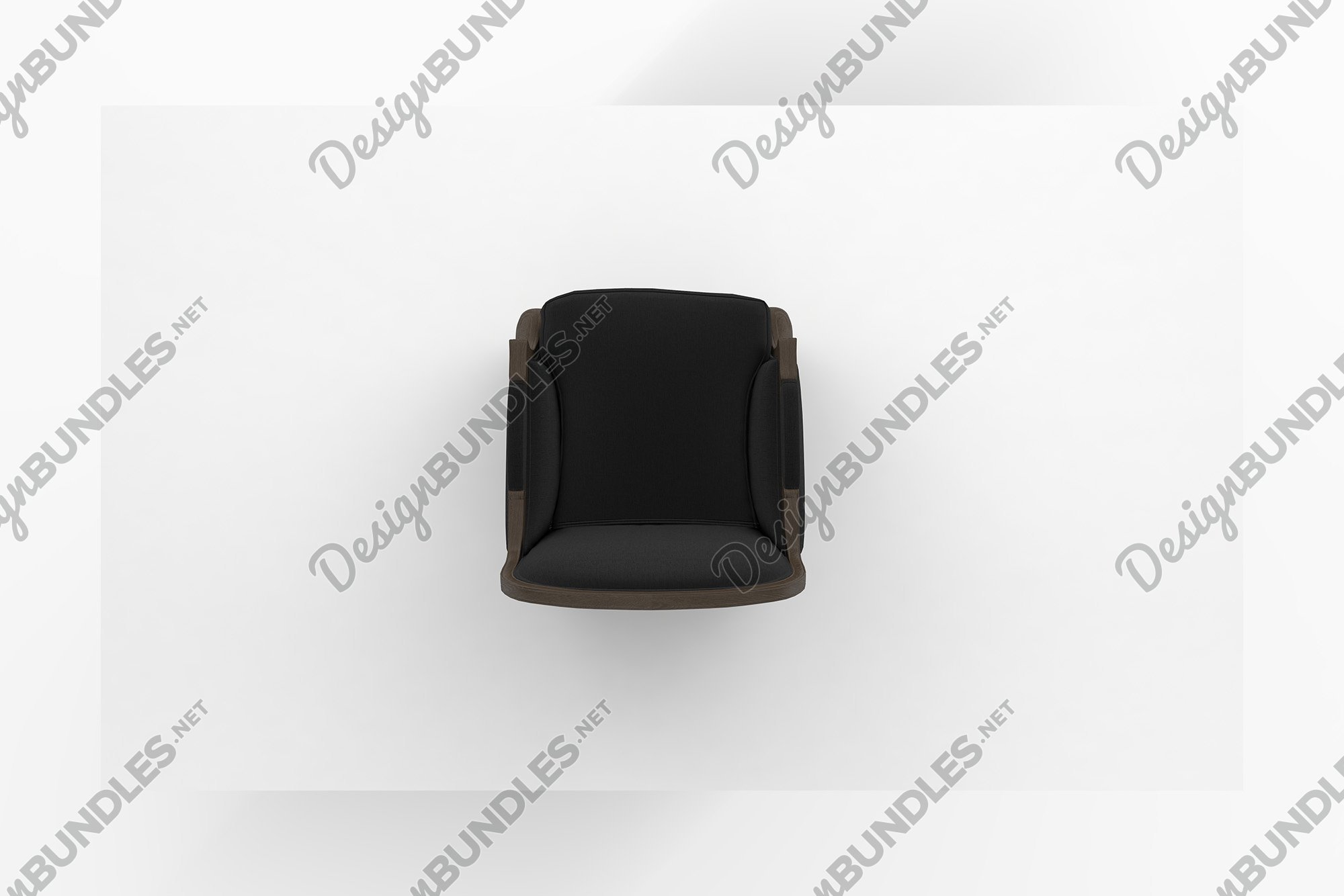Luxury wooden chair top view furniture 3d rendering (1059843