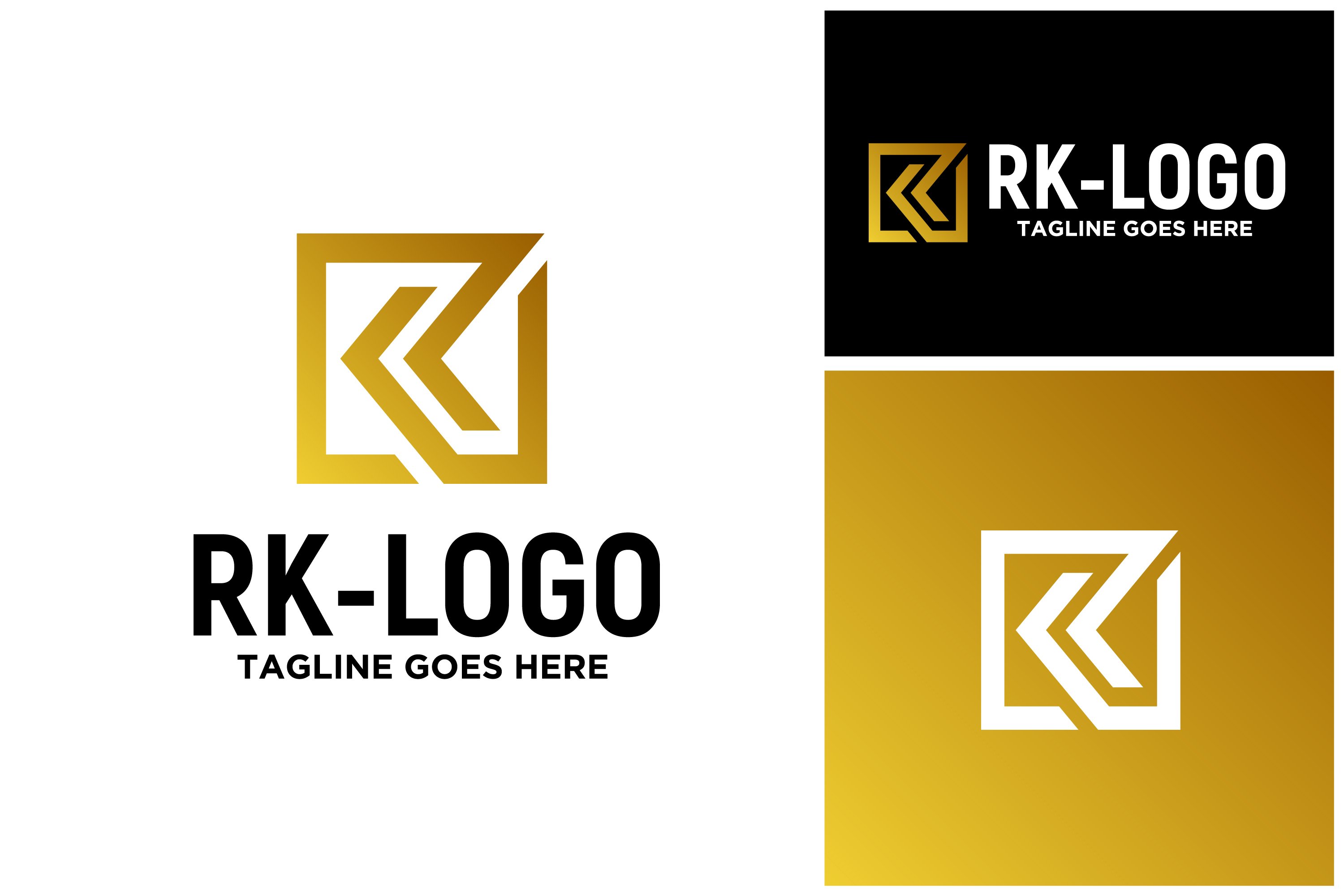 Simple Initial R K, Monogram RK KR with modern square logo