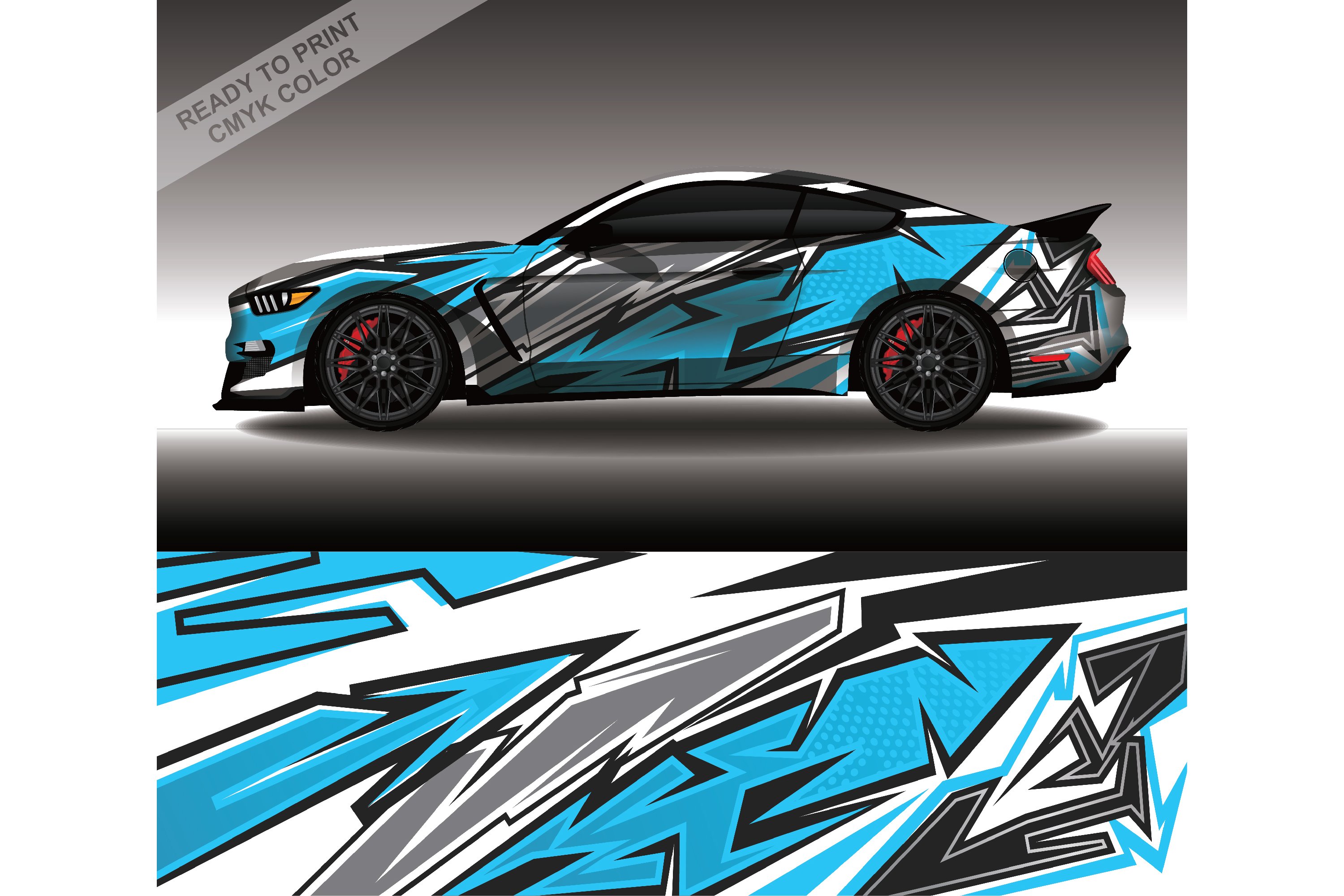 Vector car decal wrap design Graphic abstract line (1833618)