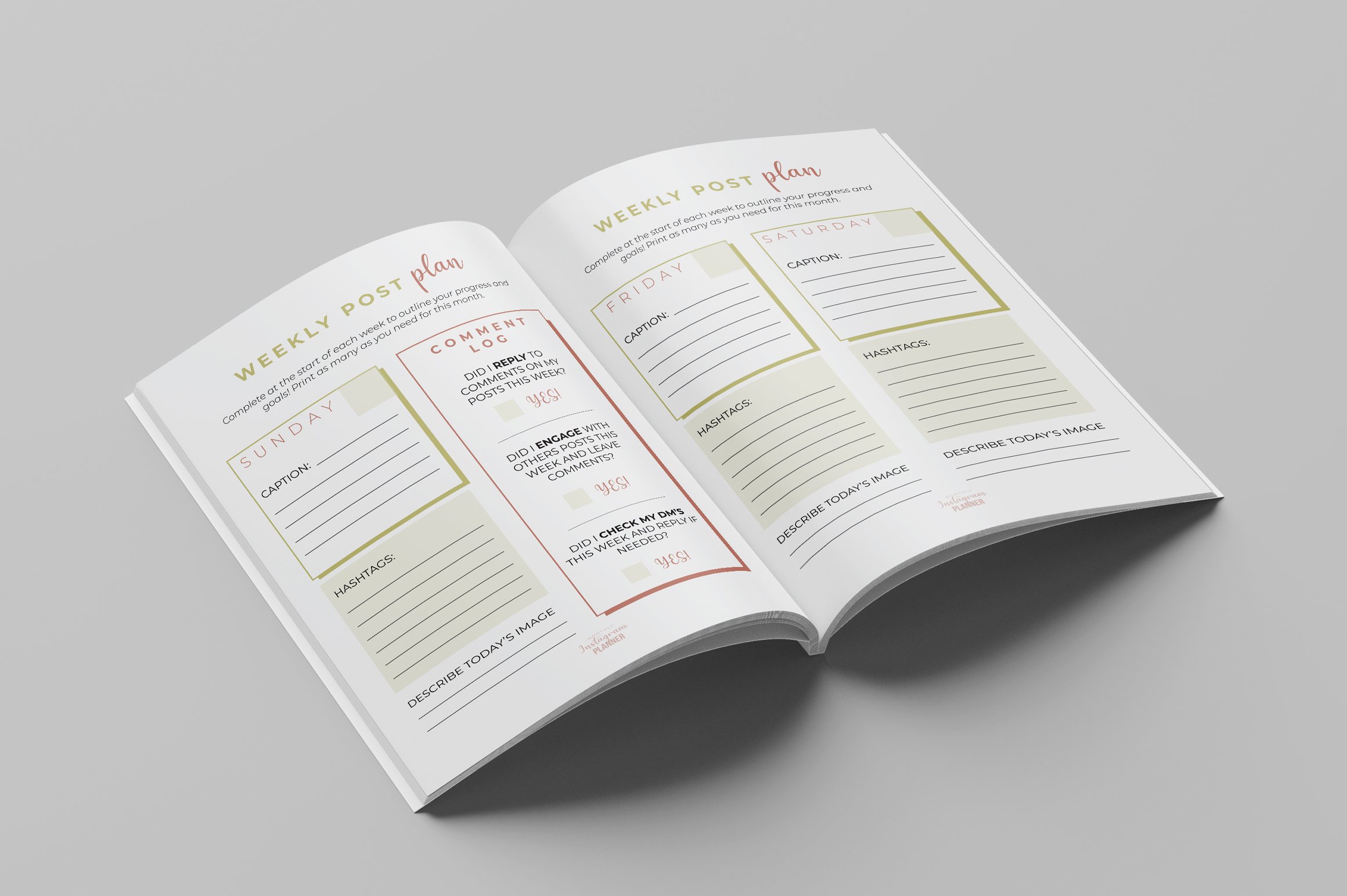 Instagram Monthly Content Planner | Printable PDF (1205346) | Digital ...