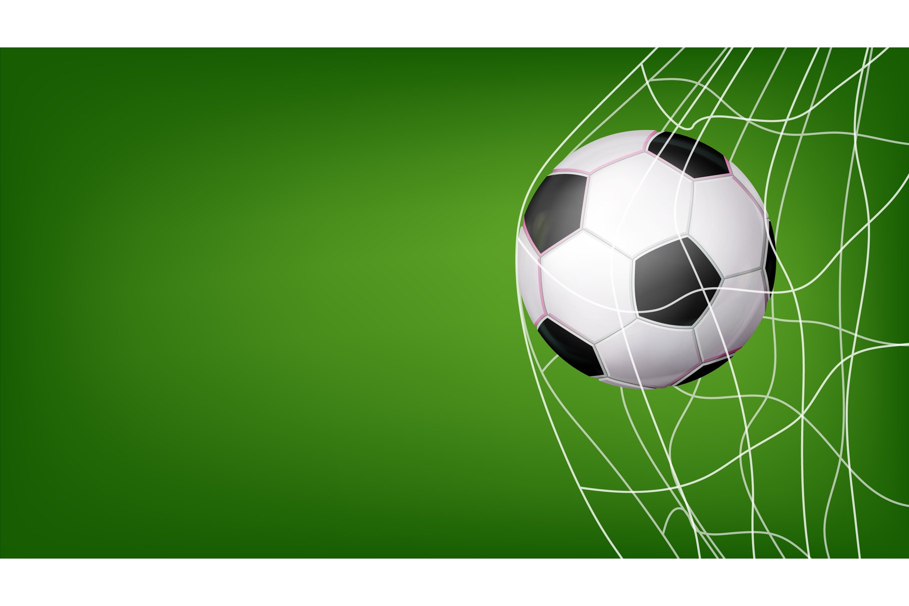 Soccer Ball In Net Vector Hitting Goal