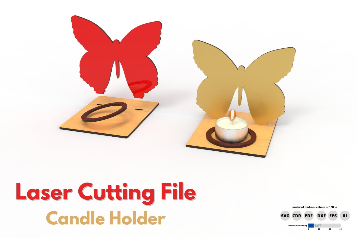 Candle Holder laser cutting file