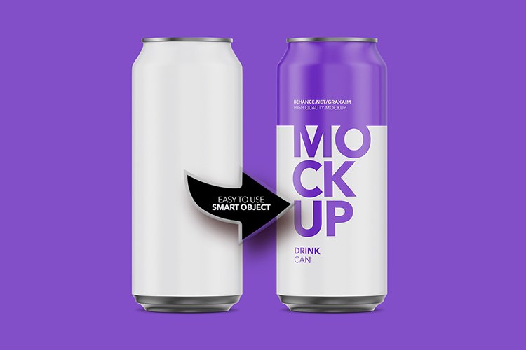 Download Matte Aluminium Can Mockup 500ml 153998 Mockups Design Bundles