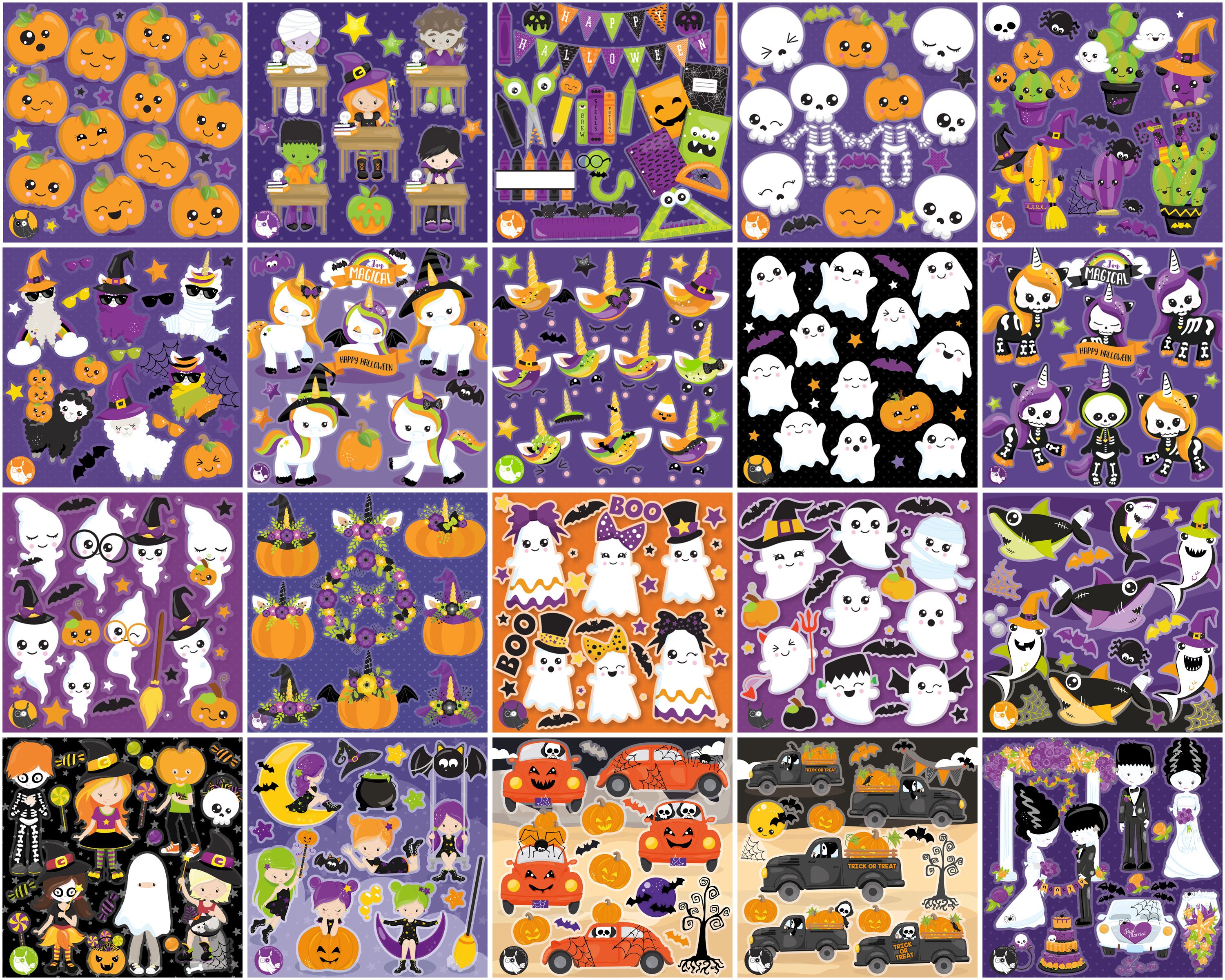 Halloween Bundle Illustrations Sublimation Clipart designs (937403