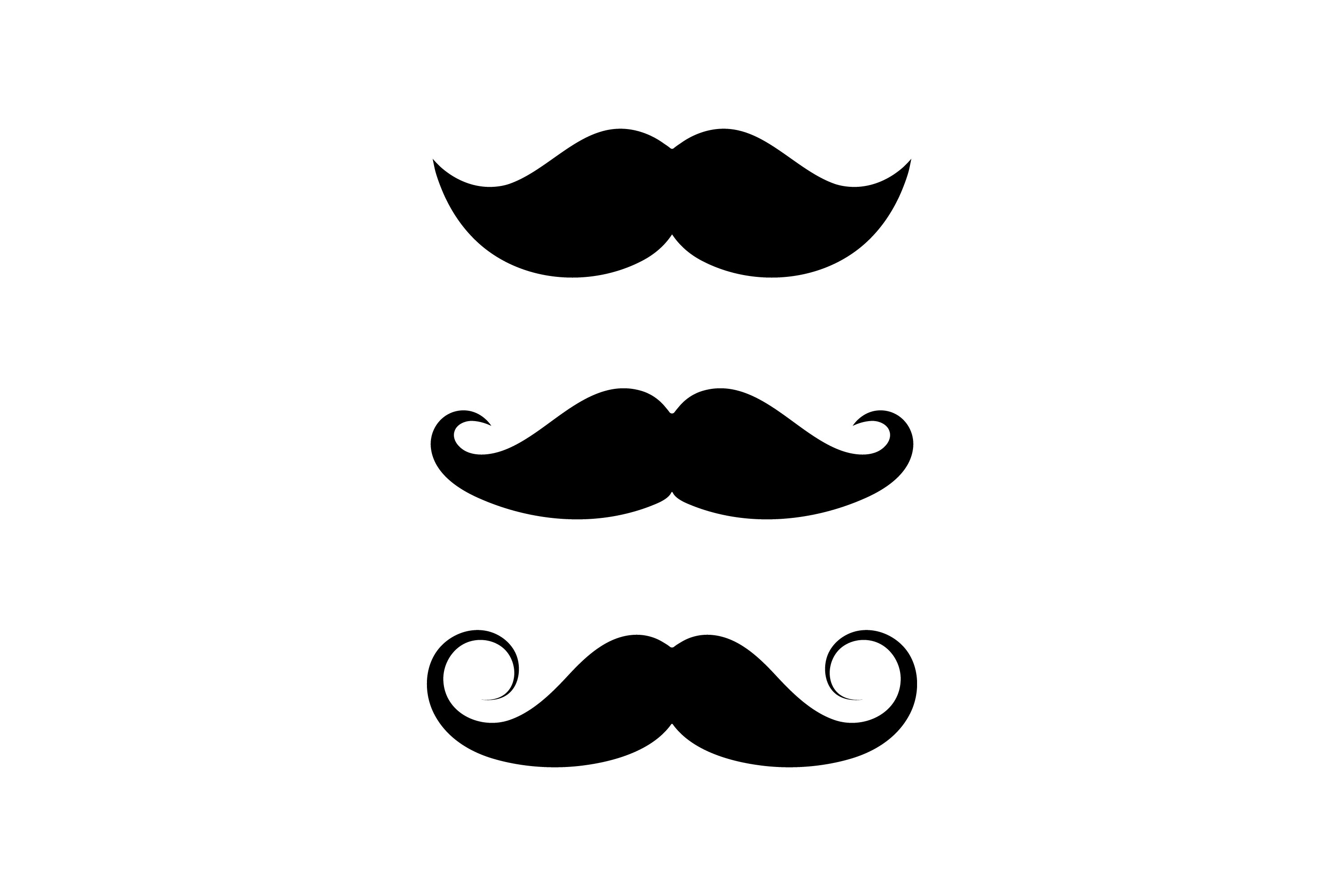Mustache set of three styles. Mustache sign symbol (891215) Icons