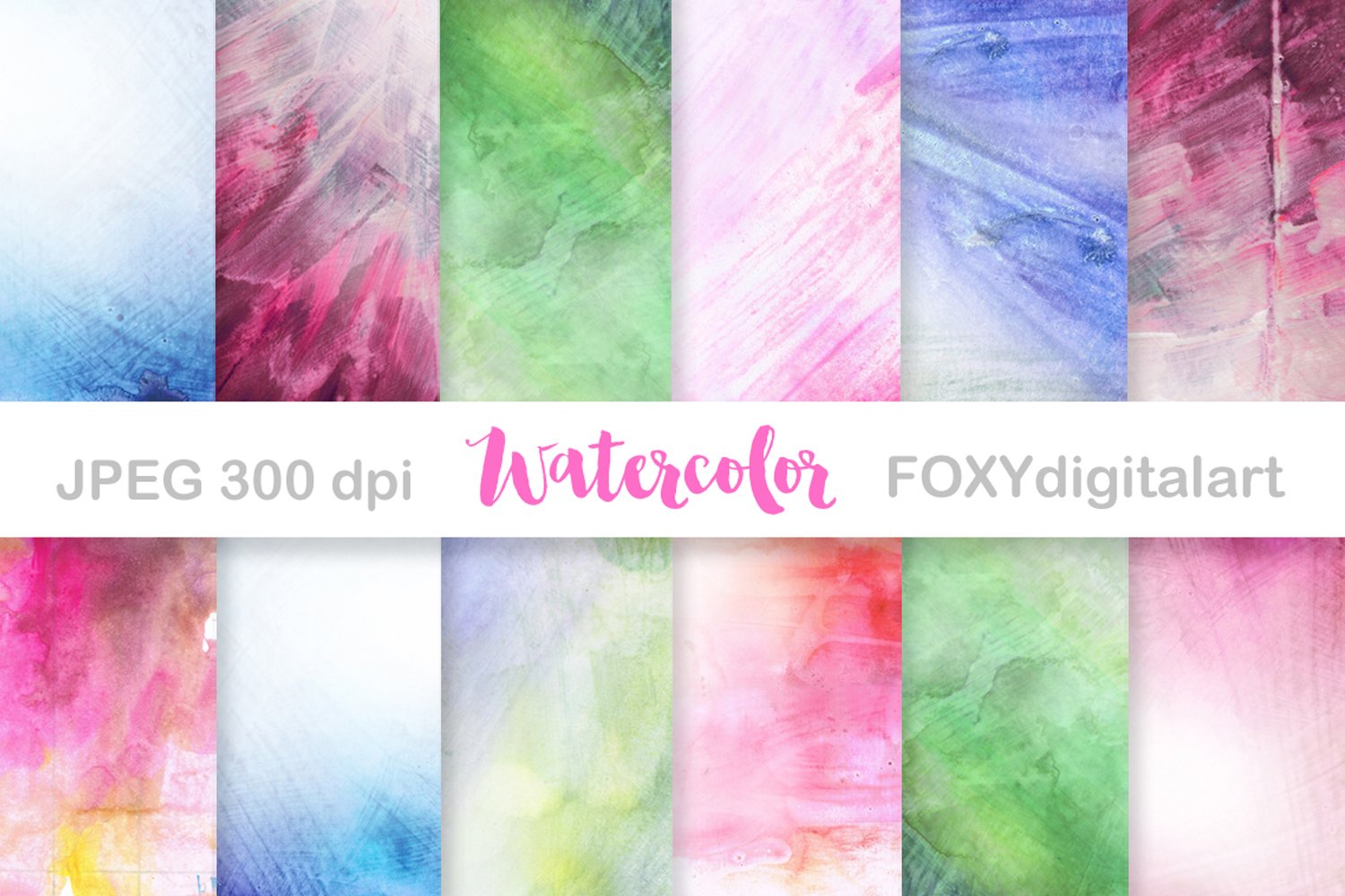 Digital Paper Watercolor Background Scrapbook Hand Painted (288979