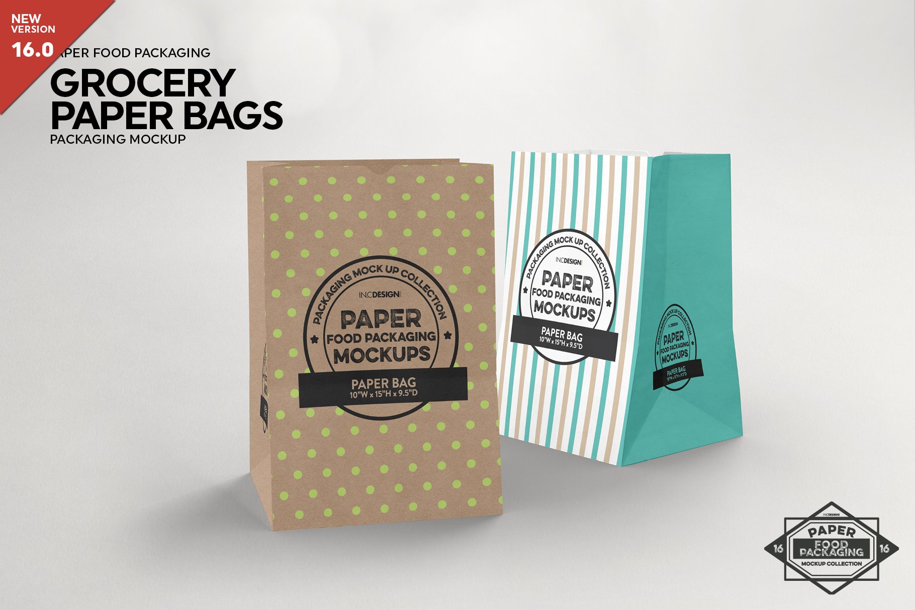 Grocery Paper Bags Packaging Mockup (284105) Branding Design Bundles