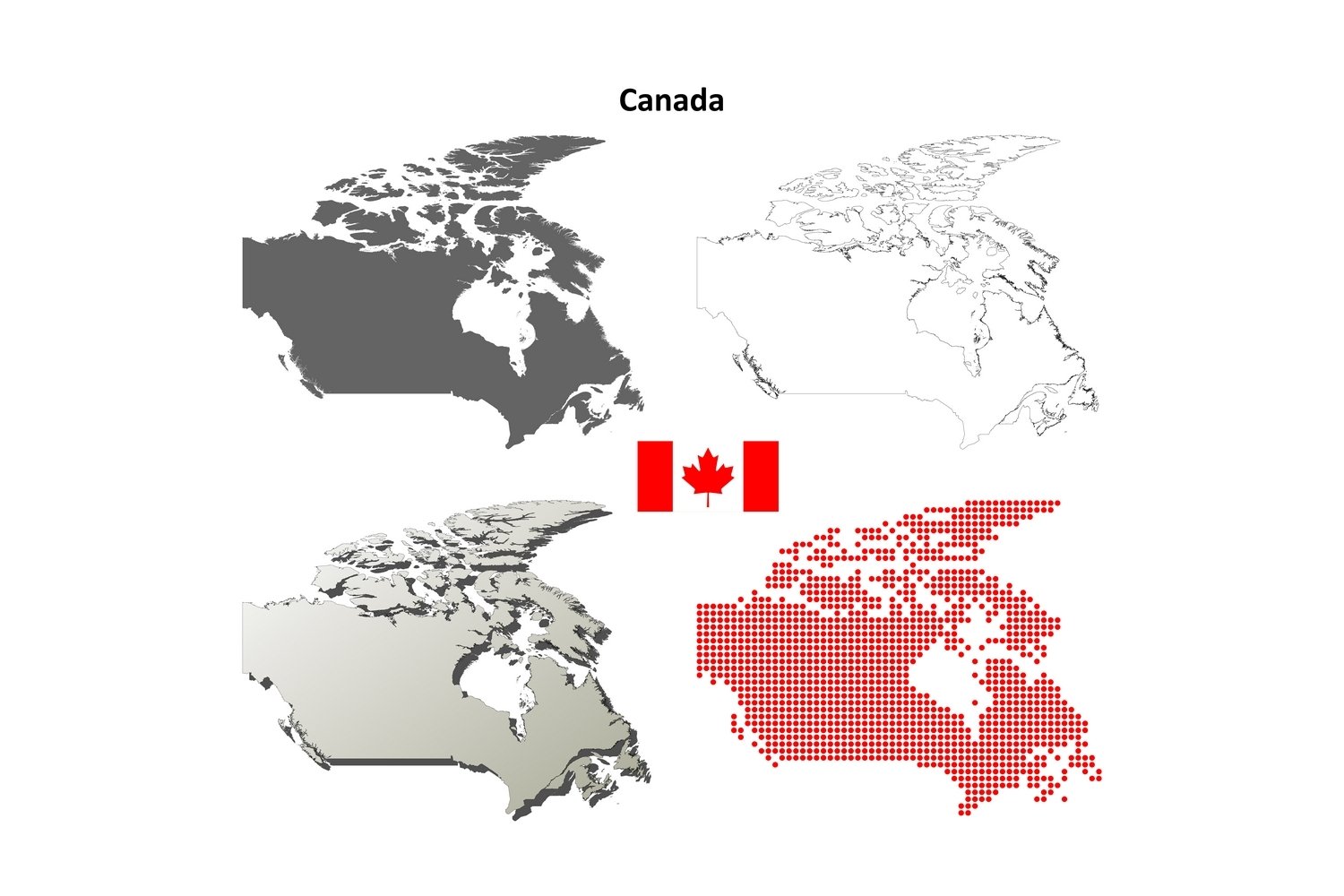 Canada outline map set (319664) | Illustrations | Design Bundles