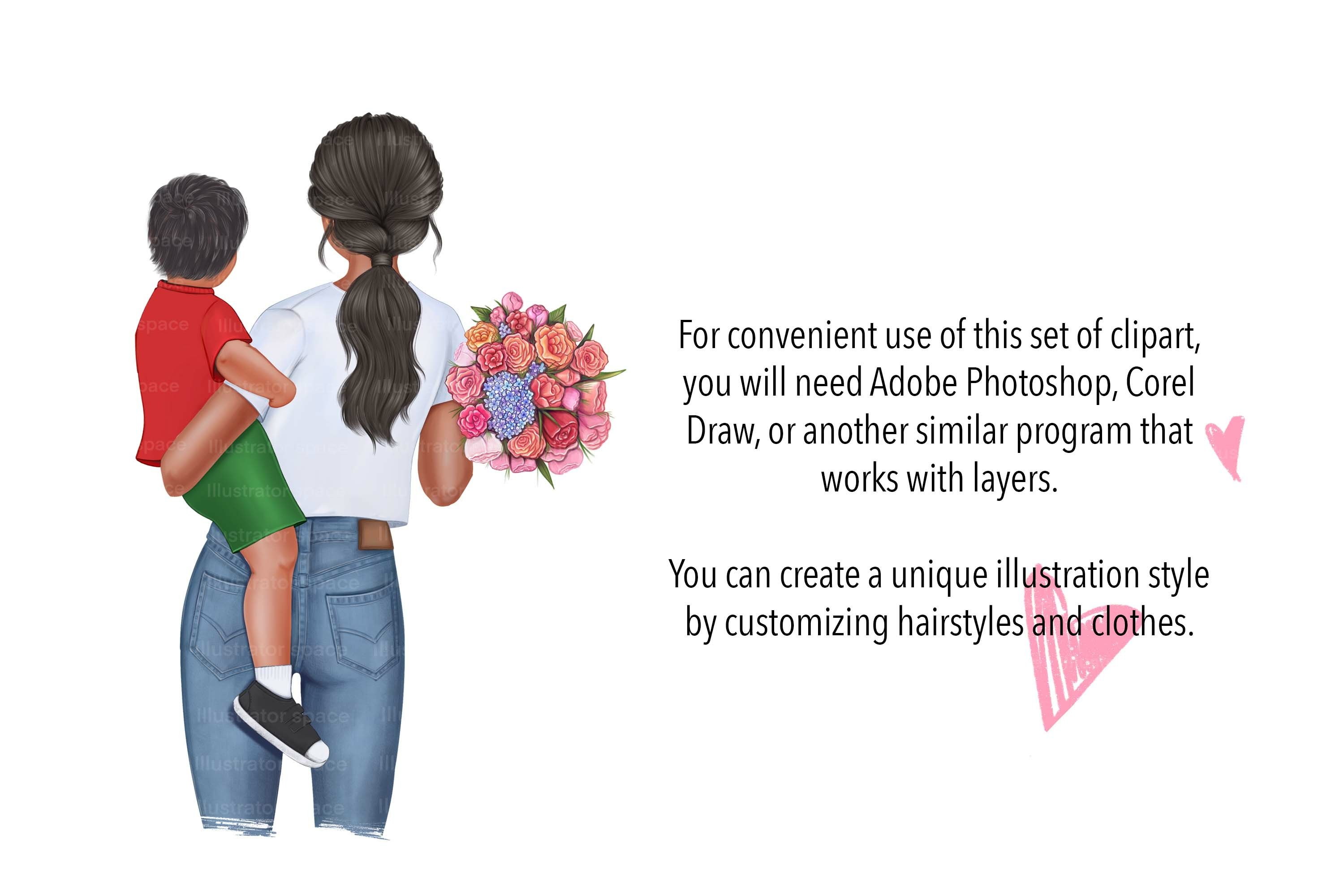 Mom with son clipart PNG Family clipart