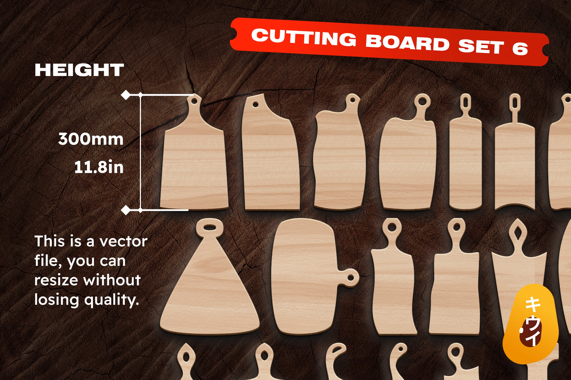 thumbnail image 2 of 3pcs Cutting Board Template Charcuterie Template Acrylic Router Template D Curvy 2 of 12