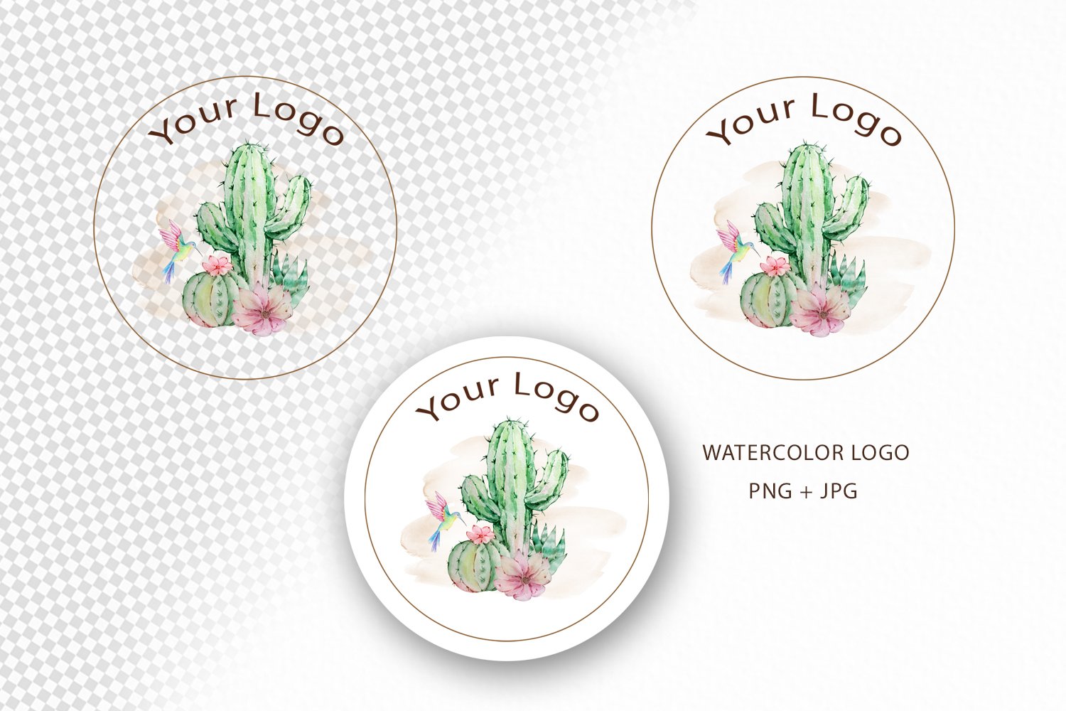 Premade Cactus Logo, Succulent Logo