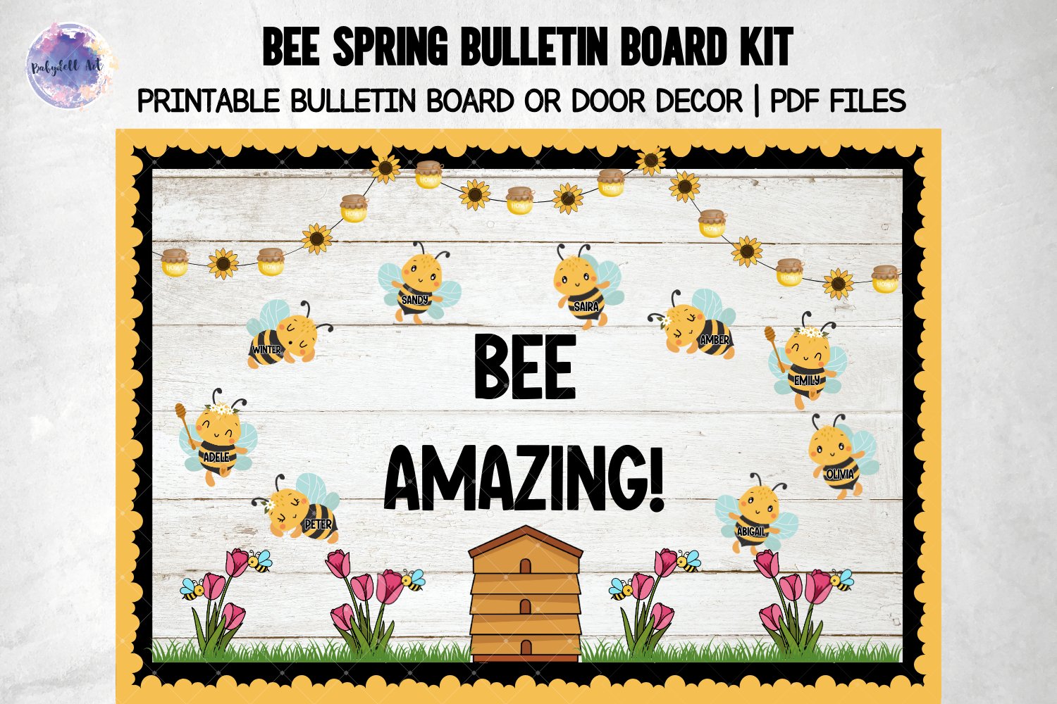 bee-spring-bulletin-board-or-classroom-door-decor for Bee Classroom Theme Printables Free Bee Spring Bulletin Board or Classroom Door Decor for Bee Classroom Theme Printables Free