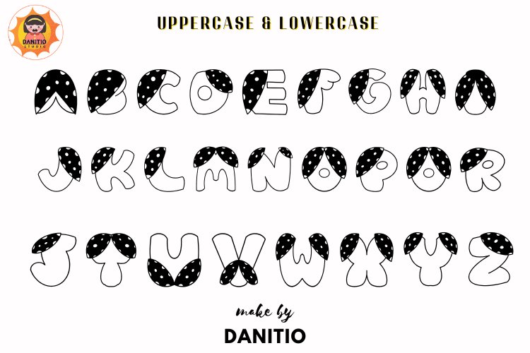 Cute Polka Dot Bubble Letters