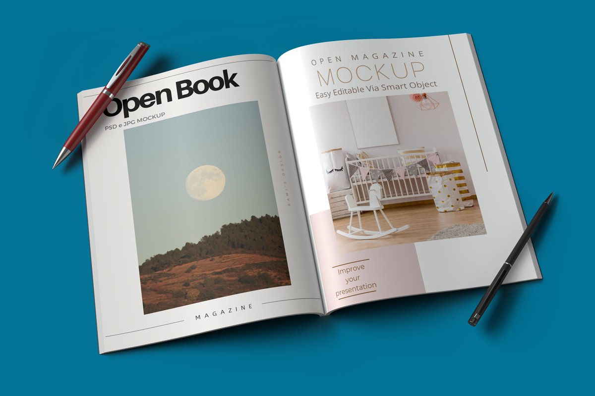 Free Open Book Pages Mockup Psd