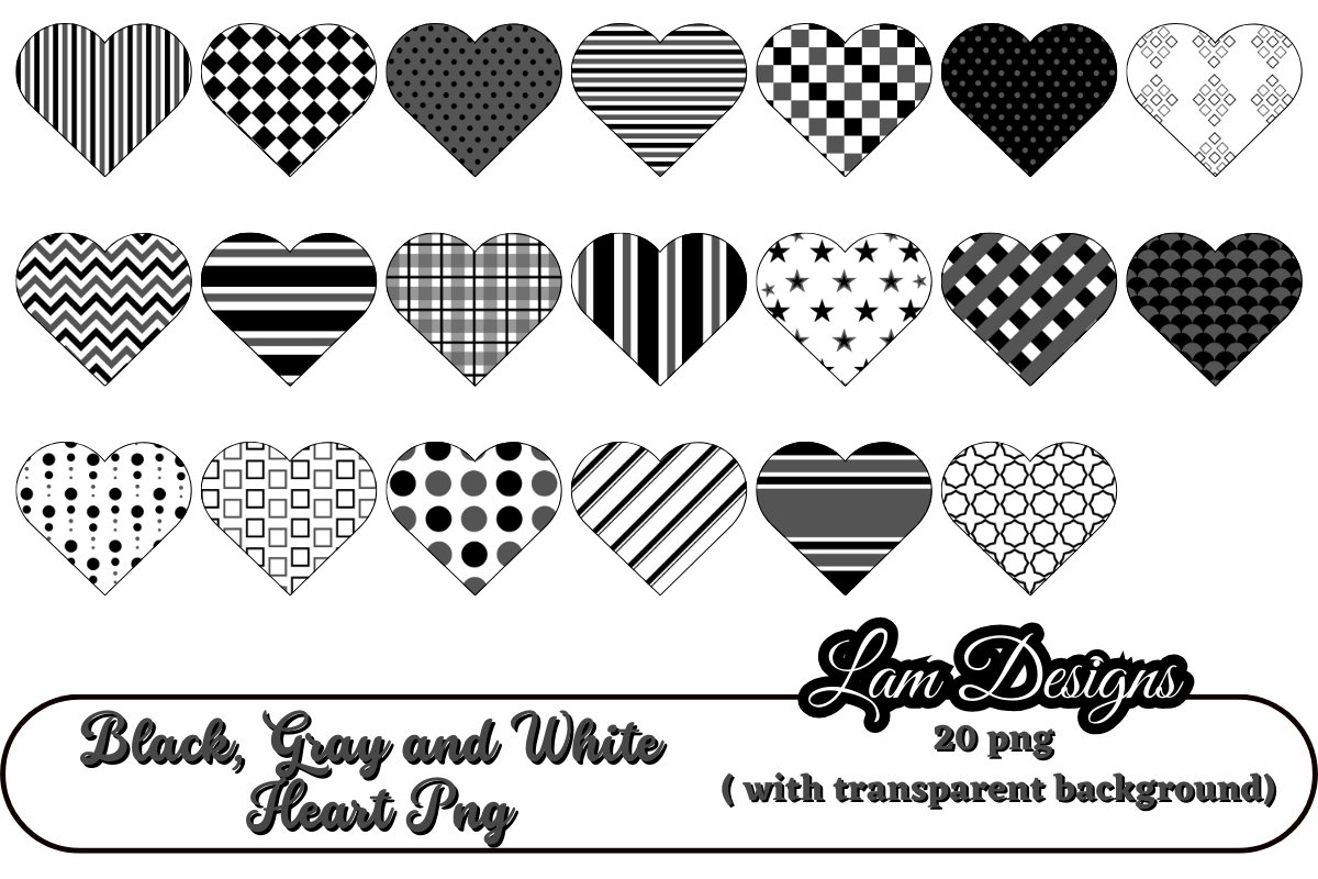 black gray and white heart png/ clipart, image size:1200x800