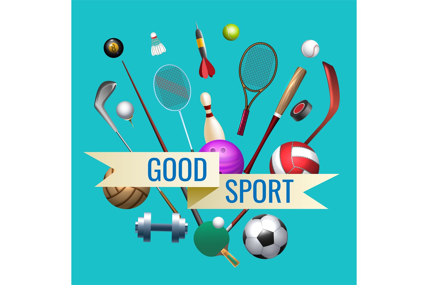 Sports goods banner (1809955) Illustrations Design Bundles