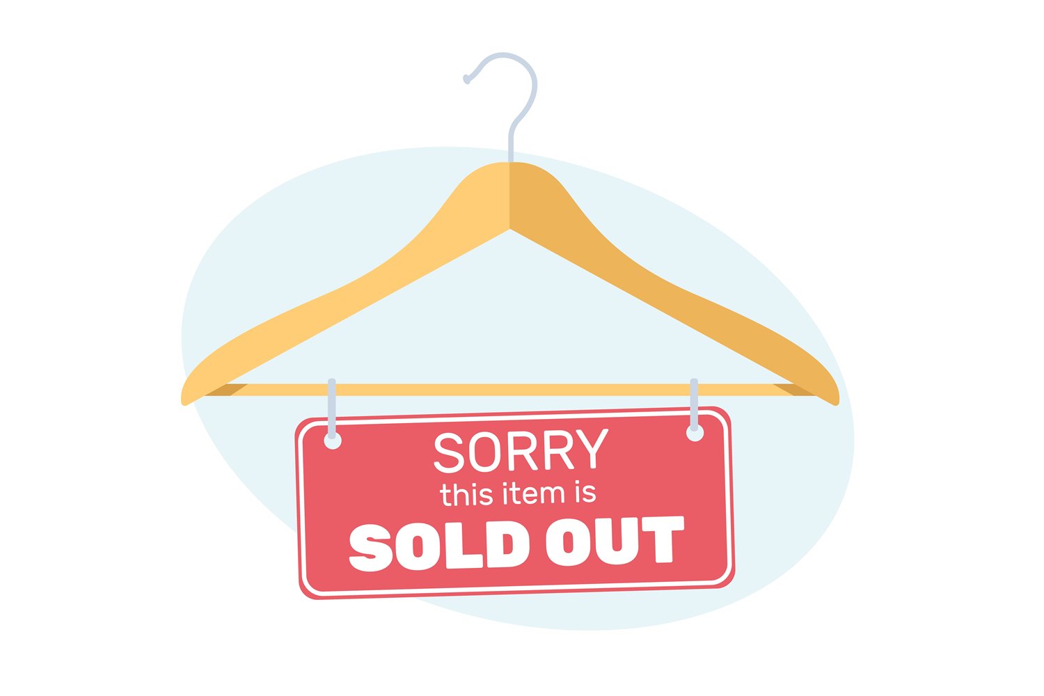 Trempel with sign sorry this item is sold out. Empty clothes
