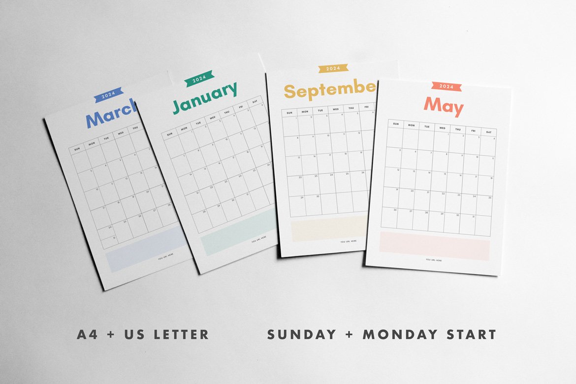 2024 Calendar Template - Adobe InDesign - Commercial Use